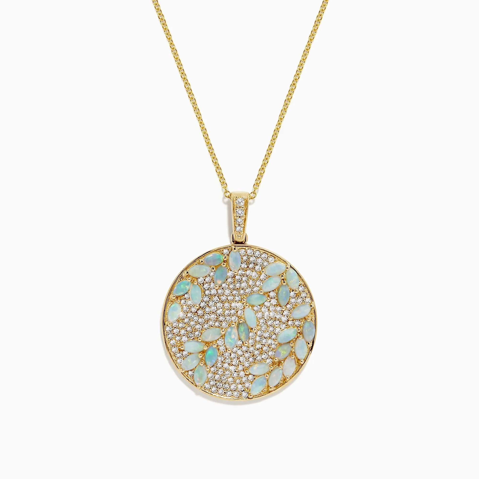 Aurora 14K Yellow Gold Opal and Diamond Filagree Pendant, 3.76 TCW sold by Effy