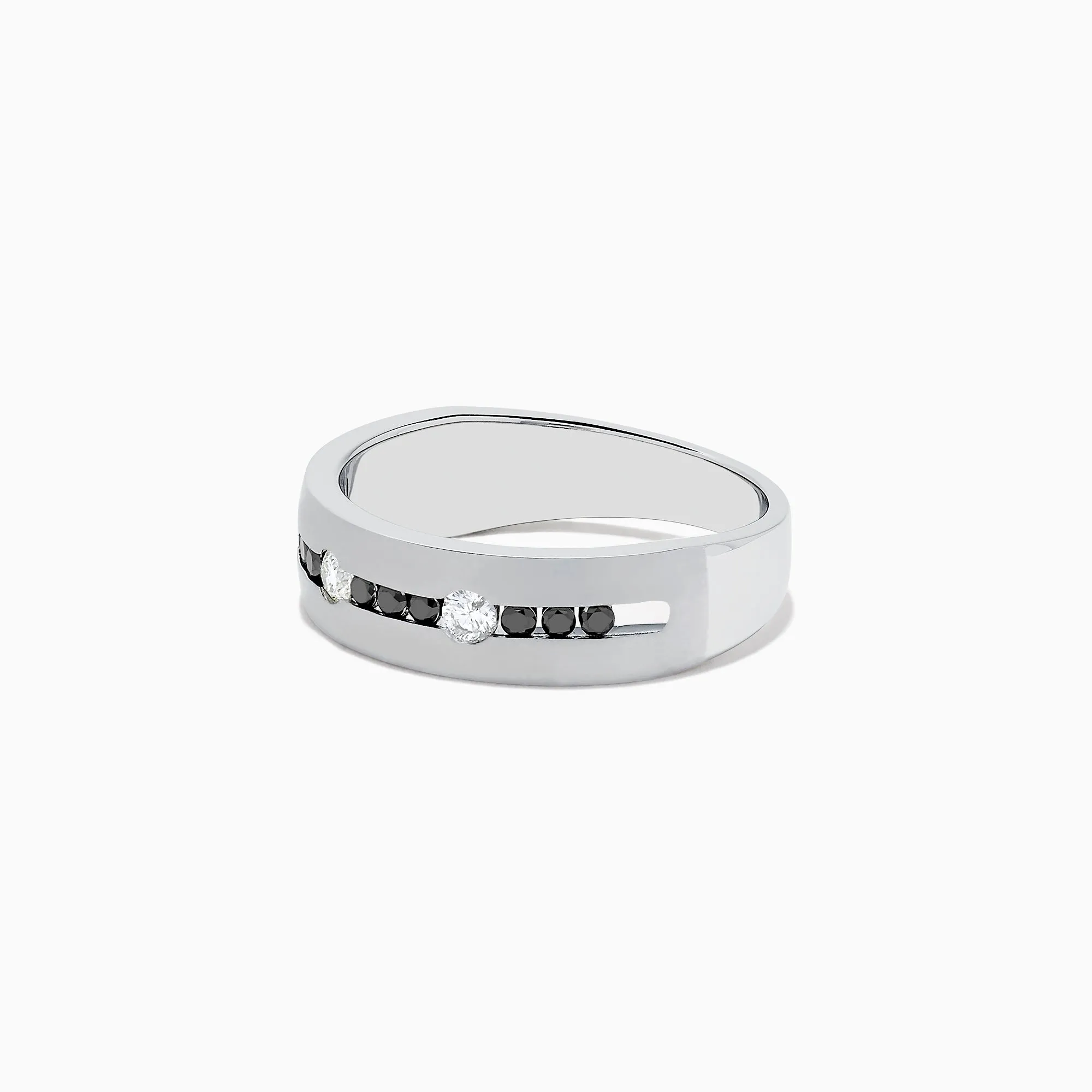 Men's 14K White Gold Black and White Diamond Ring, 0.48 TCW sold by Effy product image thumbnail 2