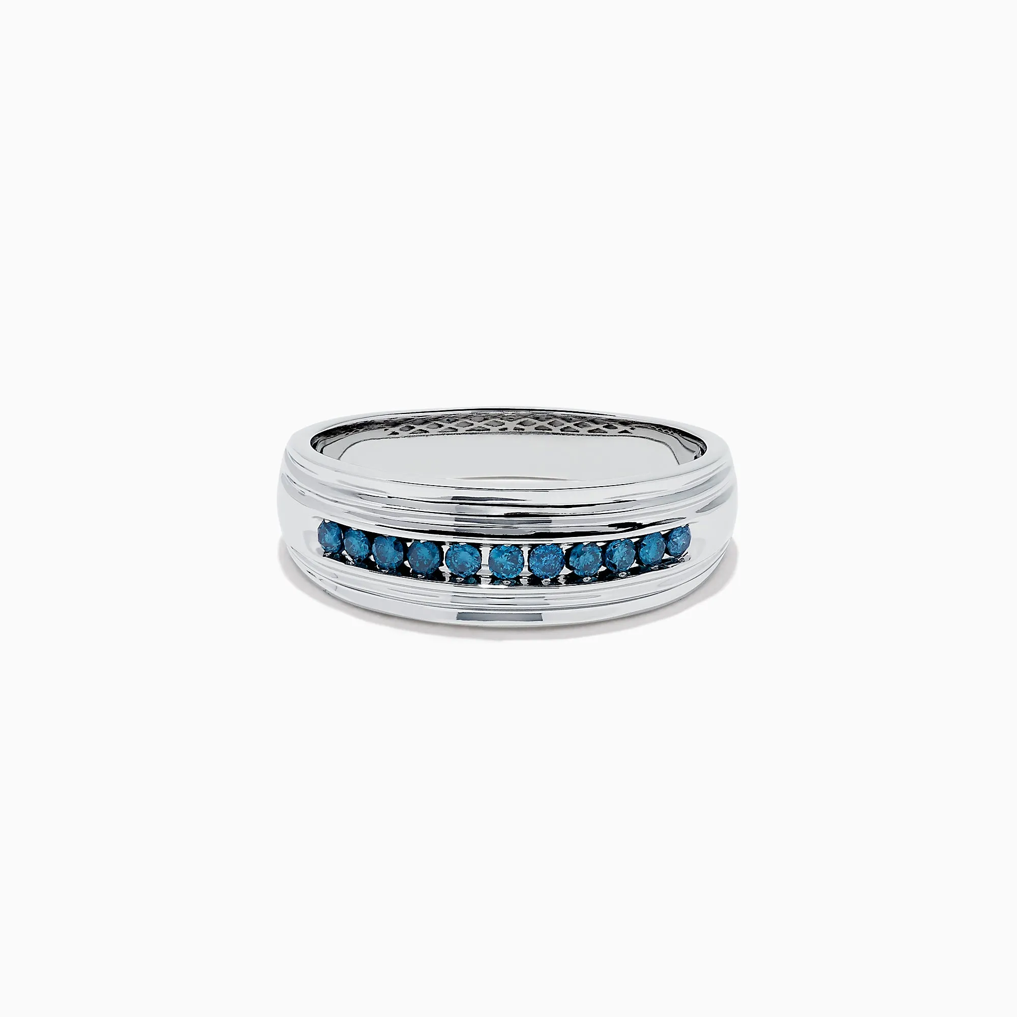 Men's 14K White Gold Blue Diamond Ring, 0.24 TCW sold by Effy