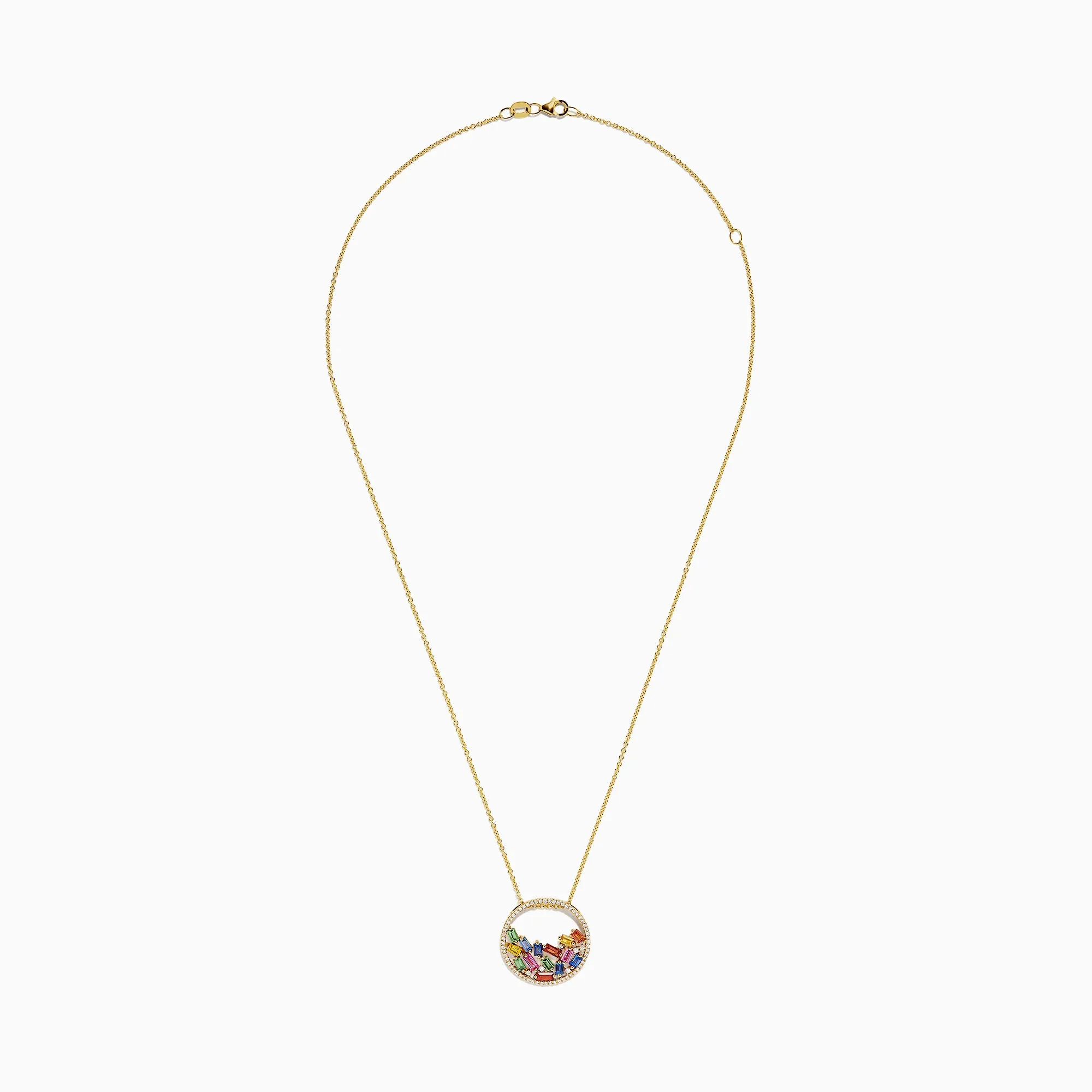 Watercolors 14K Gold Multi Sapphire and Diamond Pendant, 1.65 TCW sold by Effy product image thumbnail 2