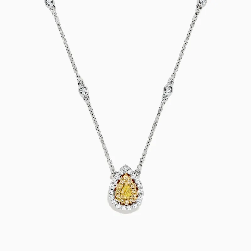 Canare 18K Two-Tone Gold Yellow and White Diamond Necklace, 0.69 TCW sold by Effy