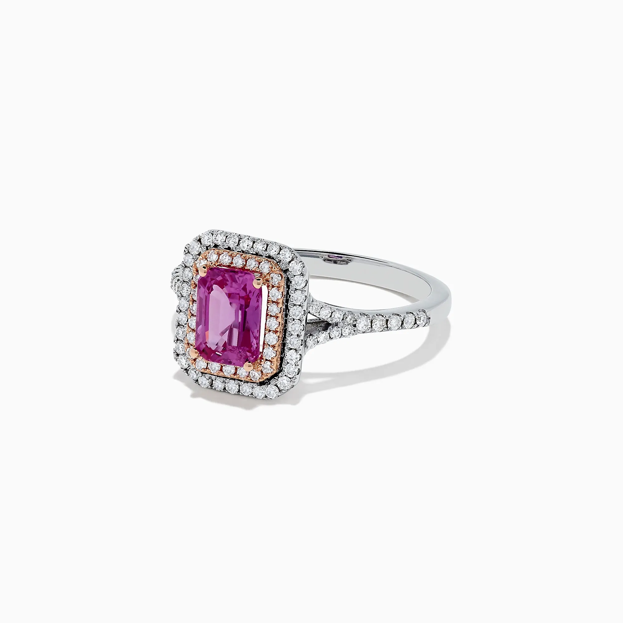 14K Two Tone Gold Pink Sapphire and Diamond Ring, 1.43 TCW sold by Effy product image thumbnail 2