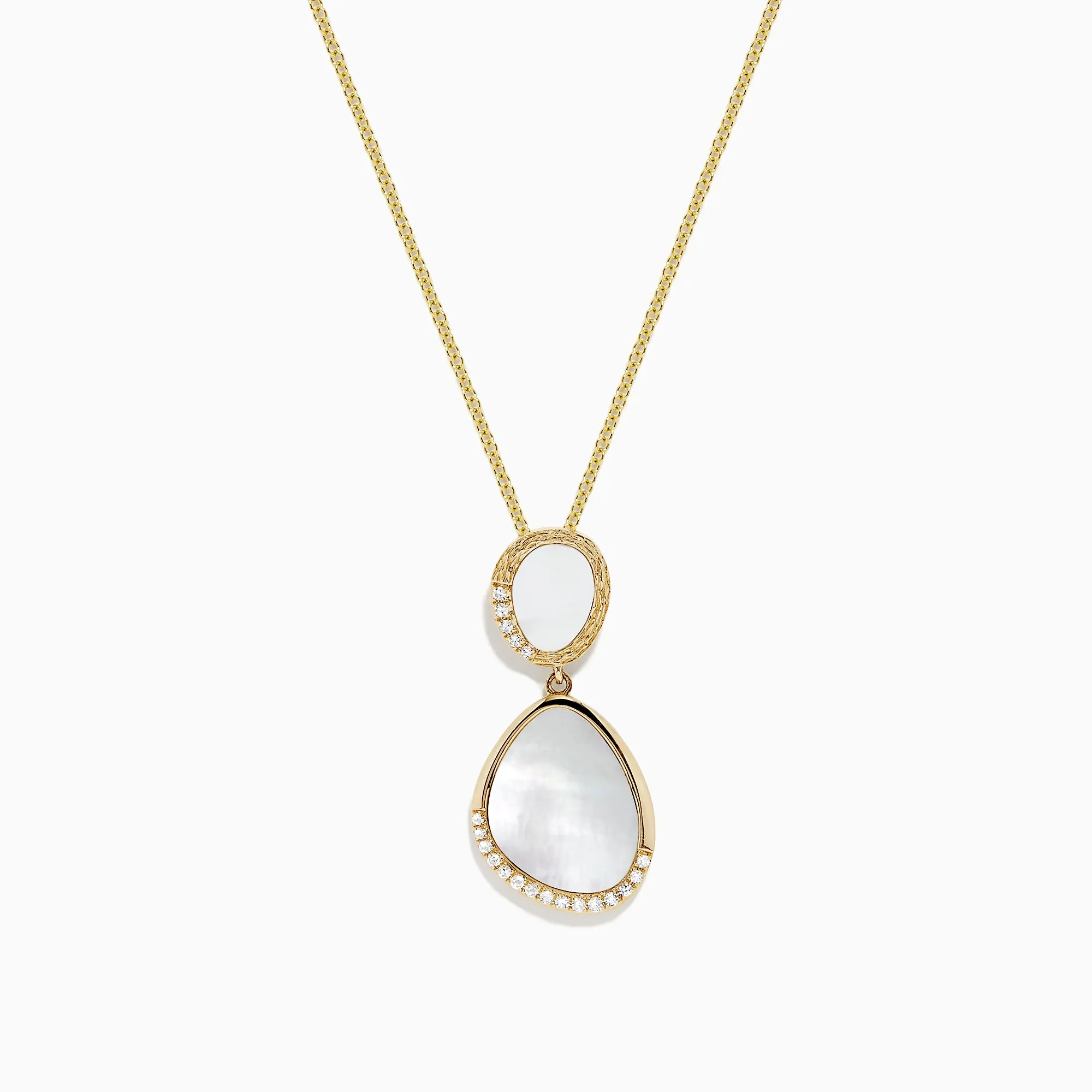 14K Yellow Gold Mother of Pearl and Diamond Pendant, 0.08 TCW sold by Effy
