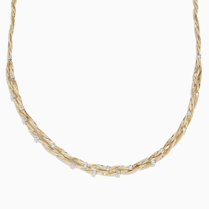 D'Oro 14K Yellow Gold Diamond Necklace, 1.21 TCW sold by Effy
