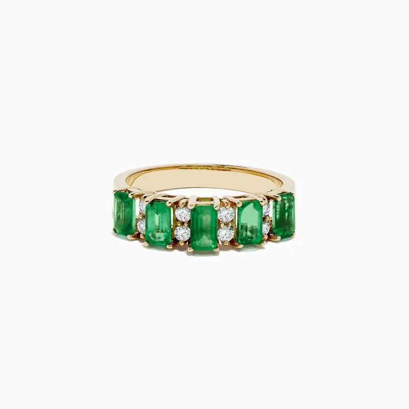 14K Yellow Gold Emerald and Diamond Band, 1.53 TCW sold by Effy