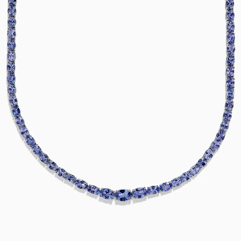 Nahla Siri Sterling Silver Tanzanite Necklace, 27.69 TCW sold by Effy