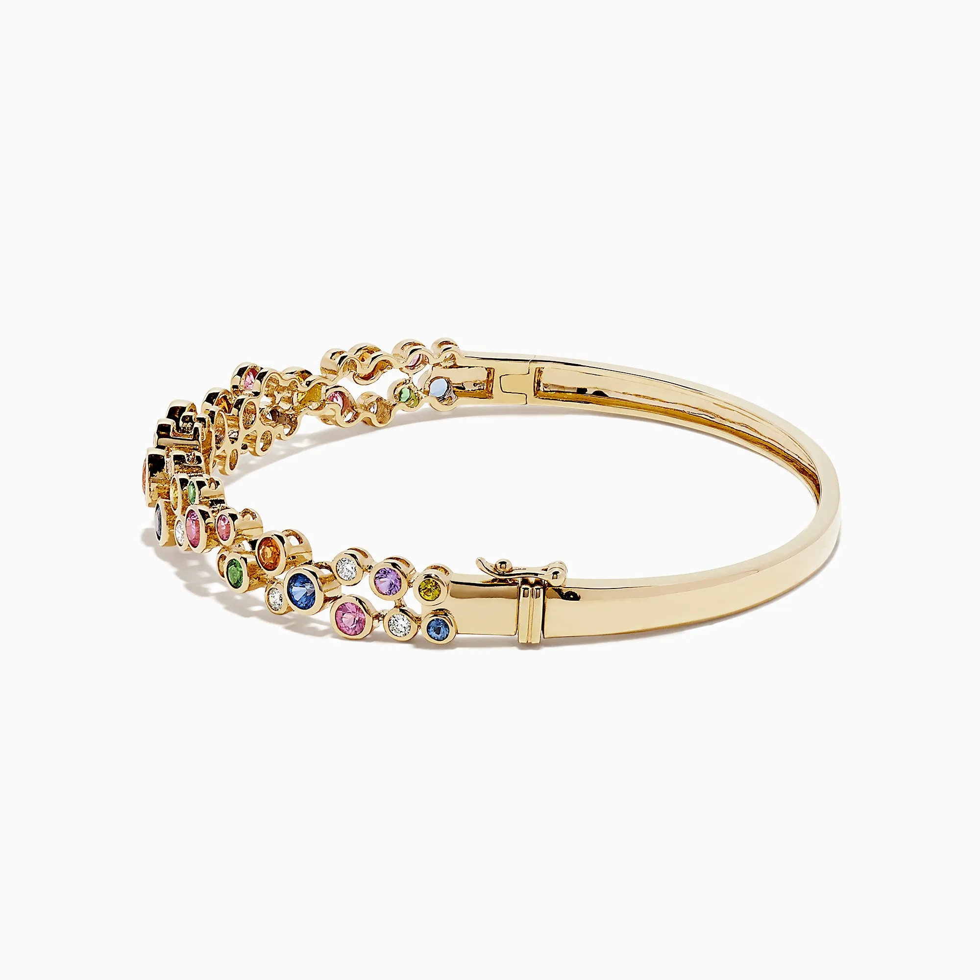 Watercolors 14K Gold Multi Sapphire and Diamond Bangle, 2.80 TCW sold by Effy product image thumbnail 2