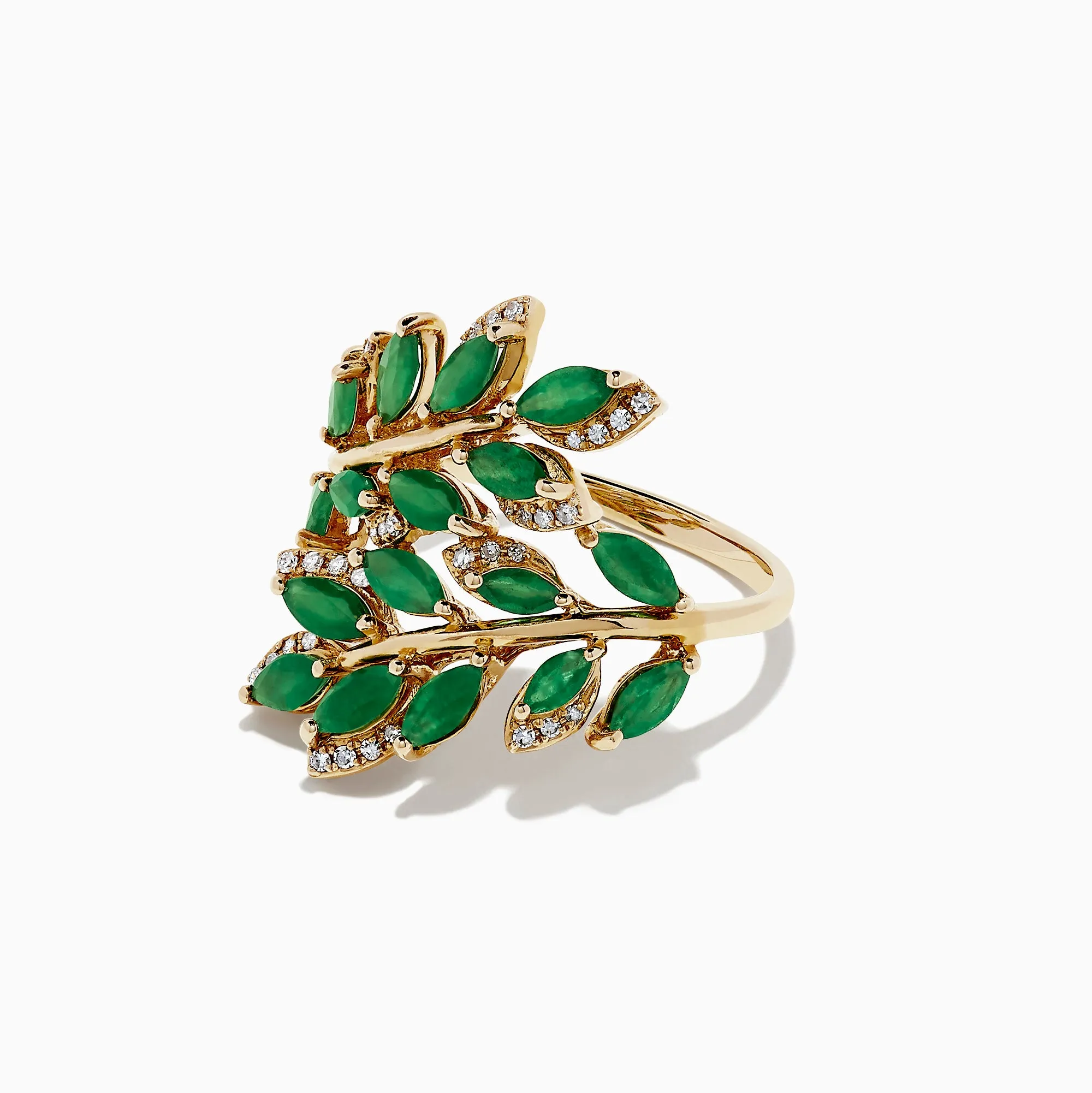 Brasilica 14K Yellow Gold Emerald and Diamond Ring, 2.78 TCW sold by Effy product image thumbnail 2
