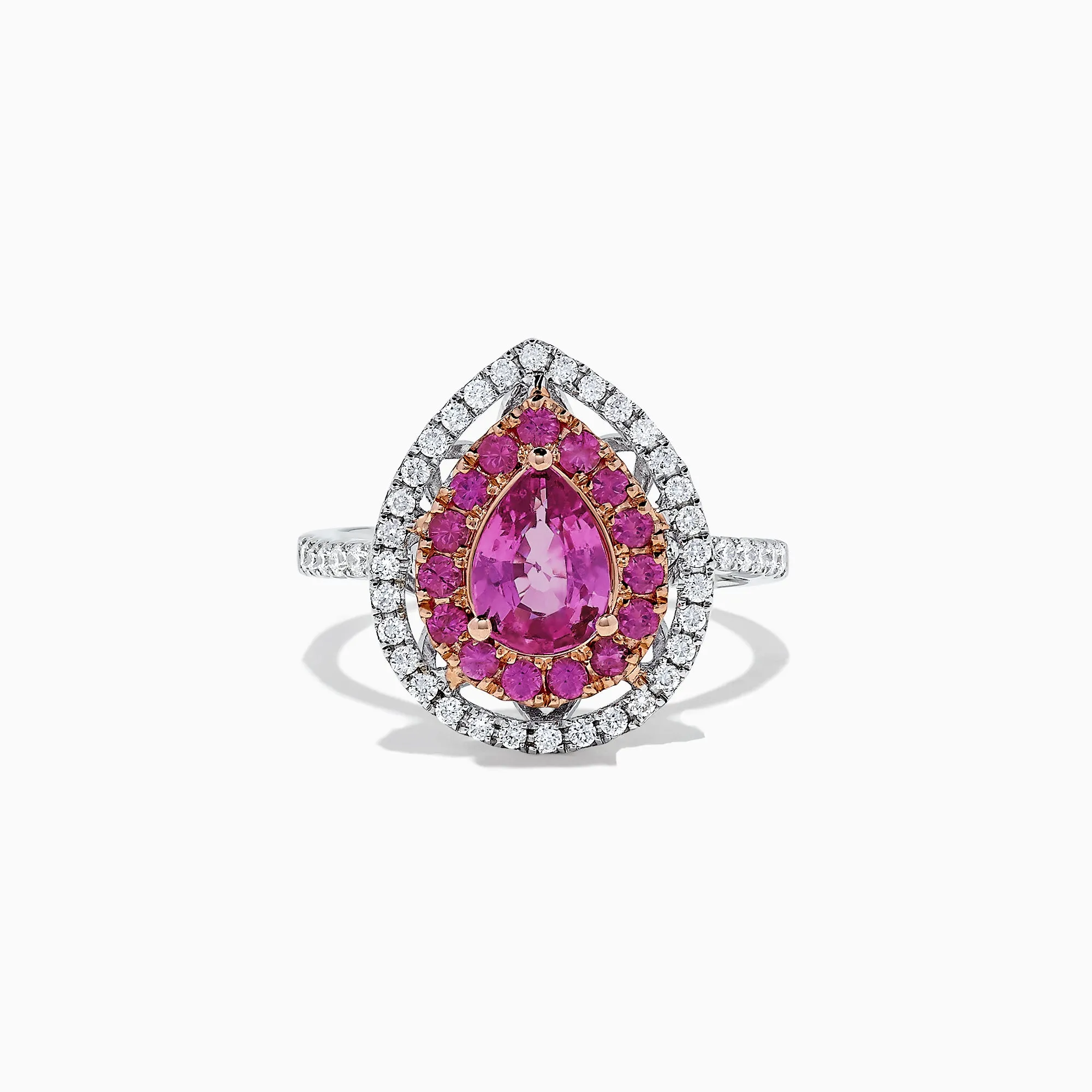 14K White Gold Pink Sapphire and Diamond Ring, 1.85 TCW sold by Effy
