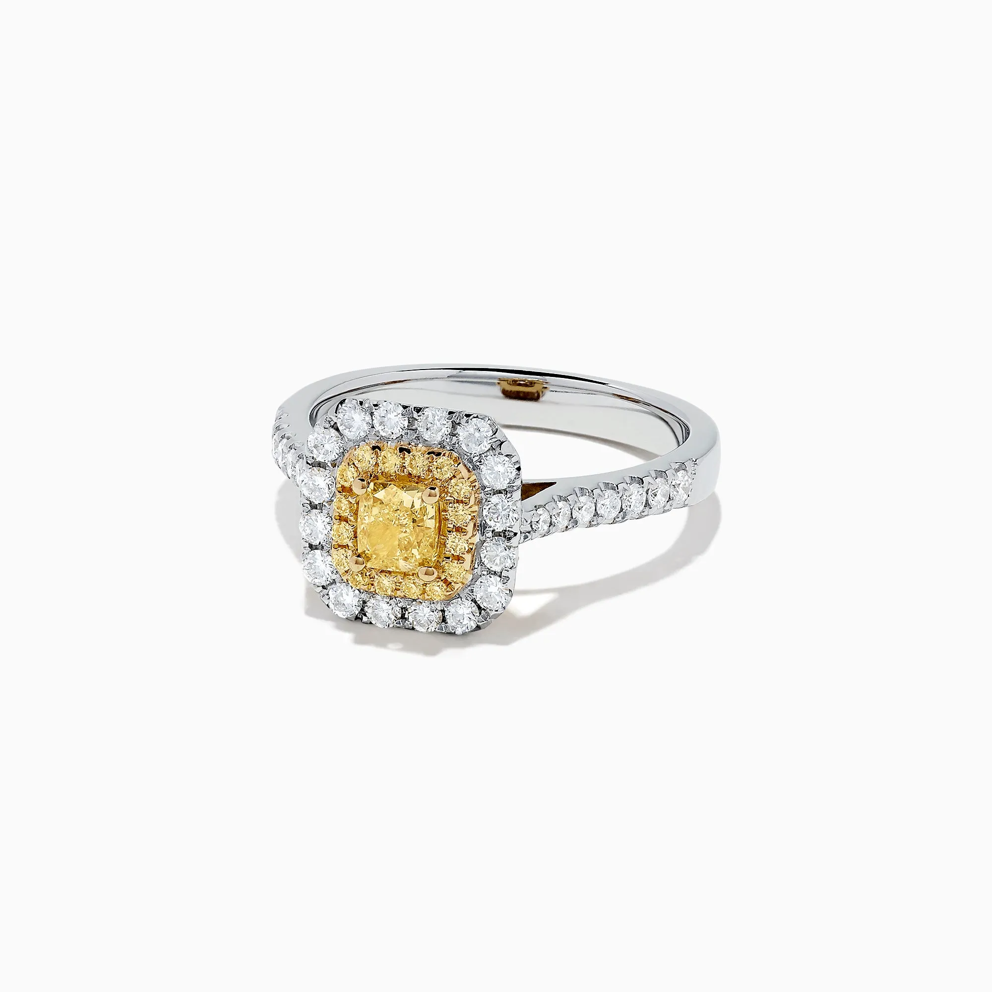 Canare 18K Two Tone Gold Cushion Double Halo Yellow Diamond Ring, 0.97 TCW sold by Effy product image thumbnail 2