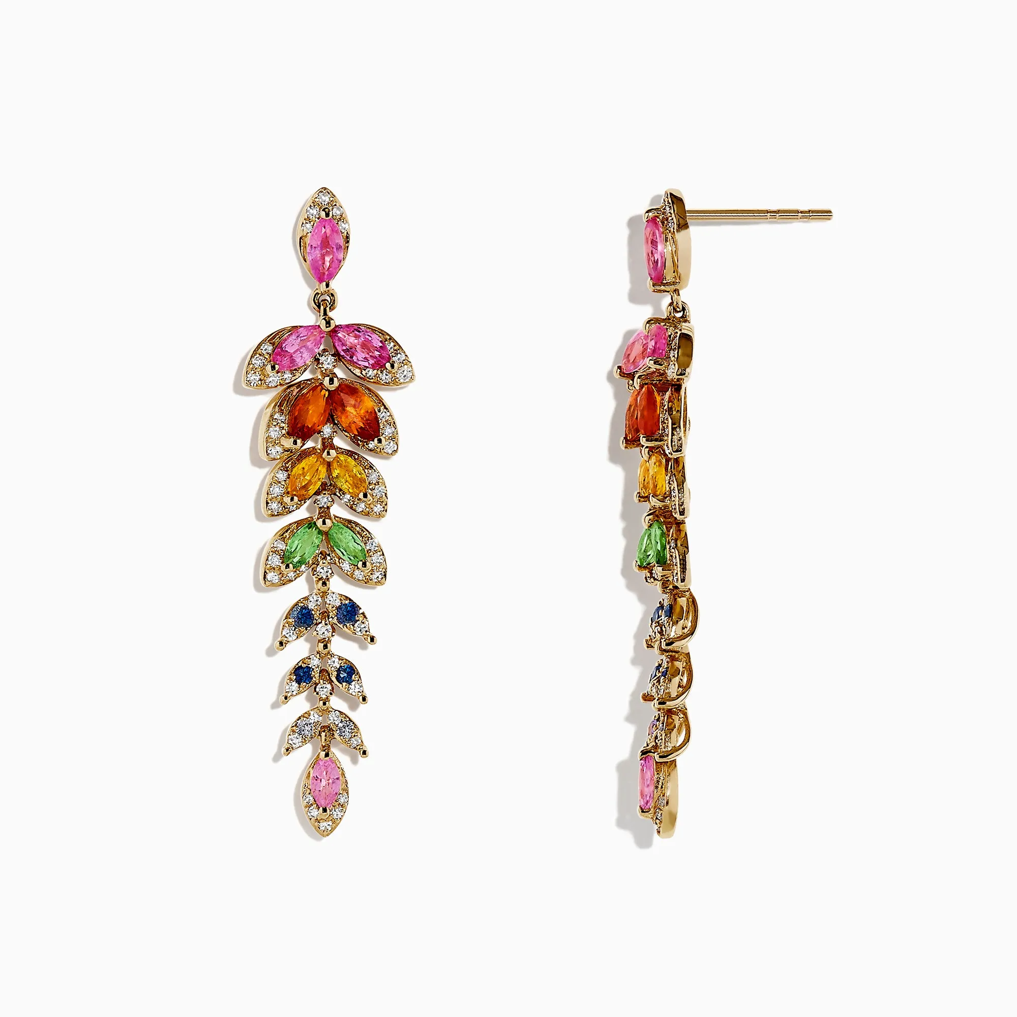 Watercolors 14K Gold Multi Sapphire and Diamond Earrings, 3.65 TCW sold by Effy product image thumbnail 2