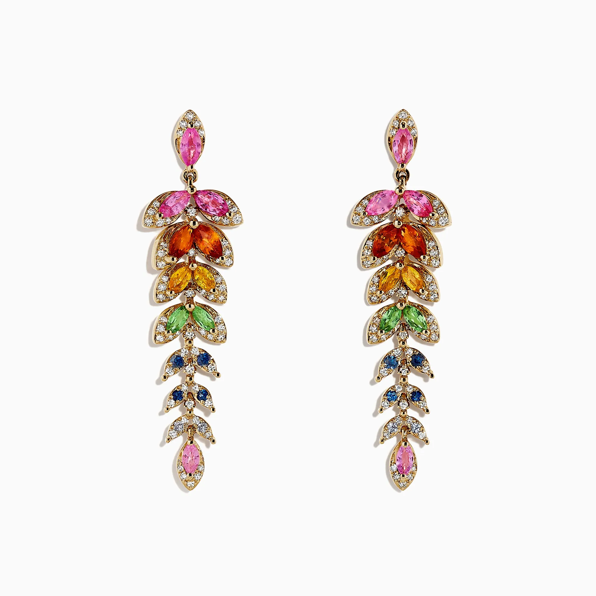 Watercolors 14K Gold Multi Sapphire and Diamond Earrings, 3.65 TCW sold by Effy