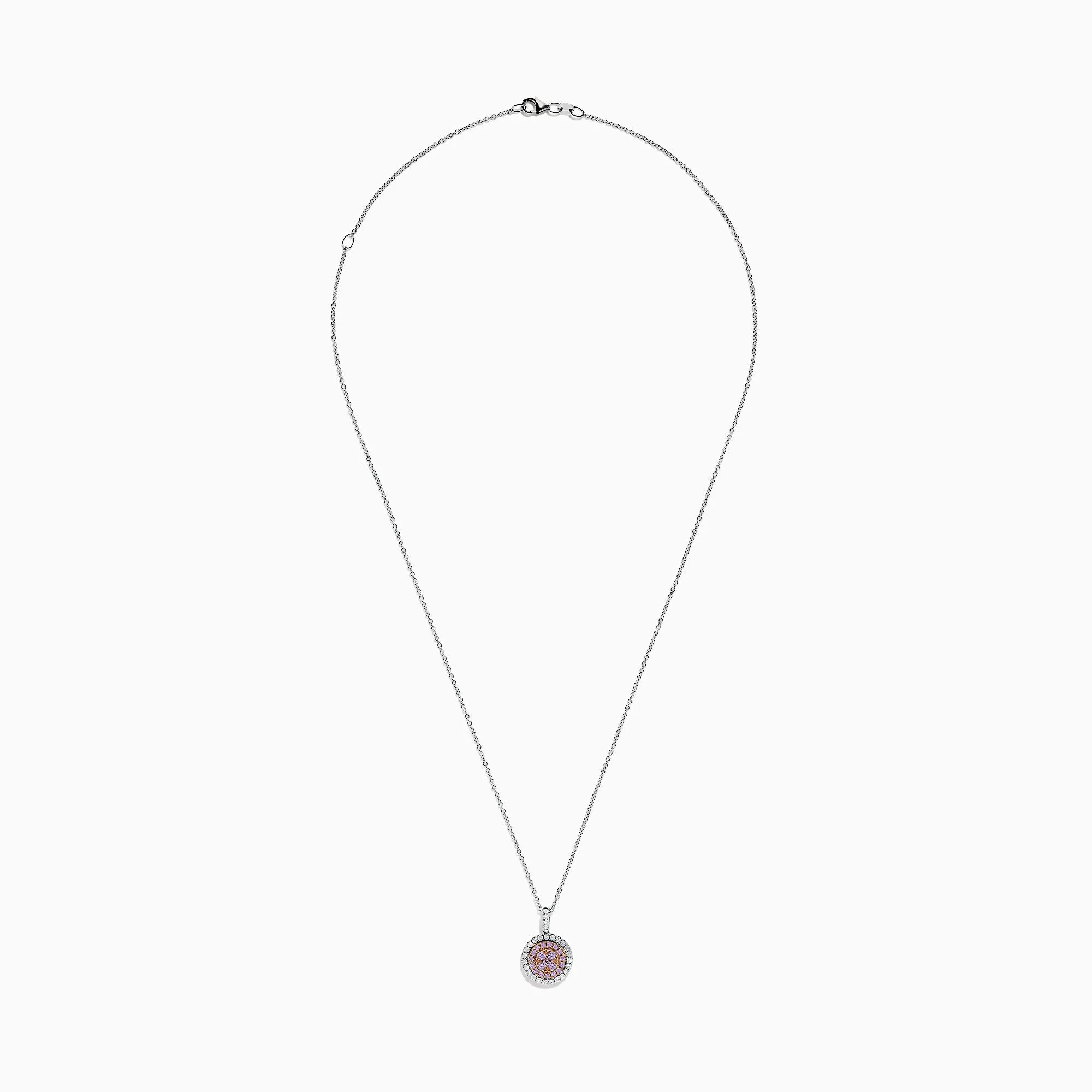 14K Two Tone Gold Pink and White Diamond Pendant, 0.54 TCW sold by Effy product image thumbnail 2