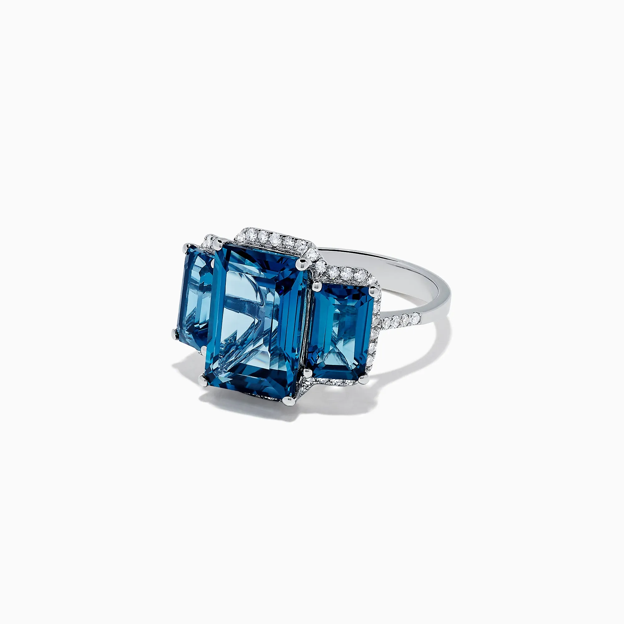 Ocean Bleu 14K White Gold London Blue Topaz and Diamond Ring, 8.72 TCW sold by Effy product image thumbnail 2