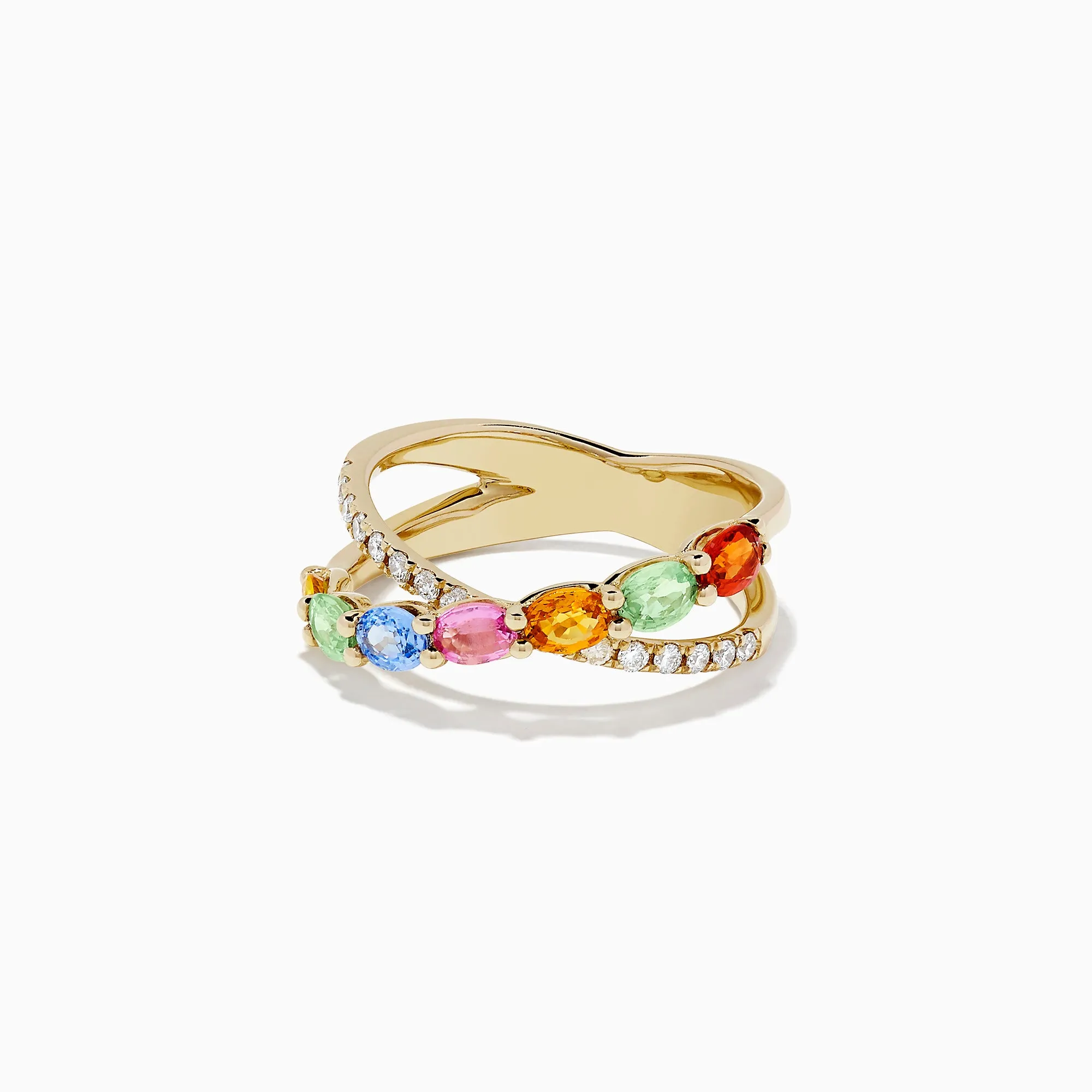 Watercolors 14K Yellow Gold Multi Sapphire and Diamond Ring, 1.86 TCW sold by Effy product image thumbnail 2