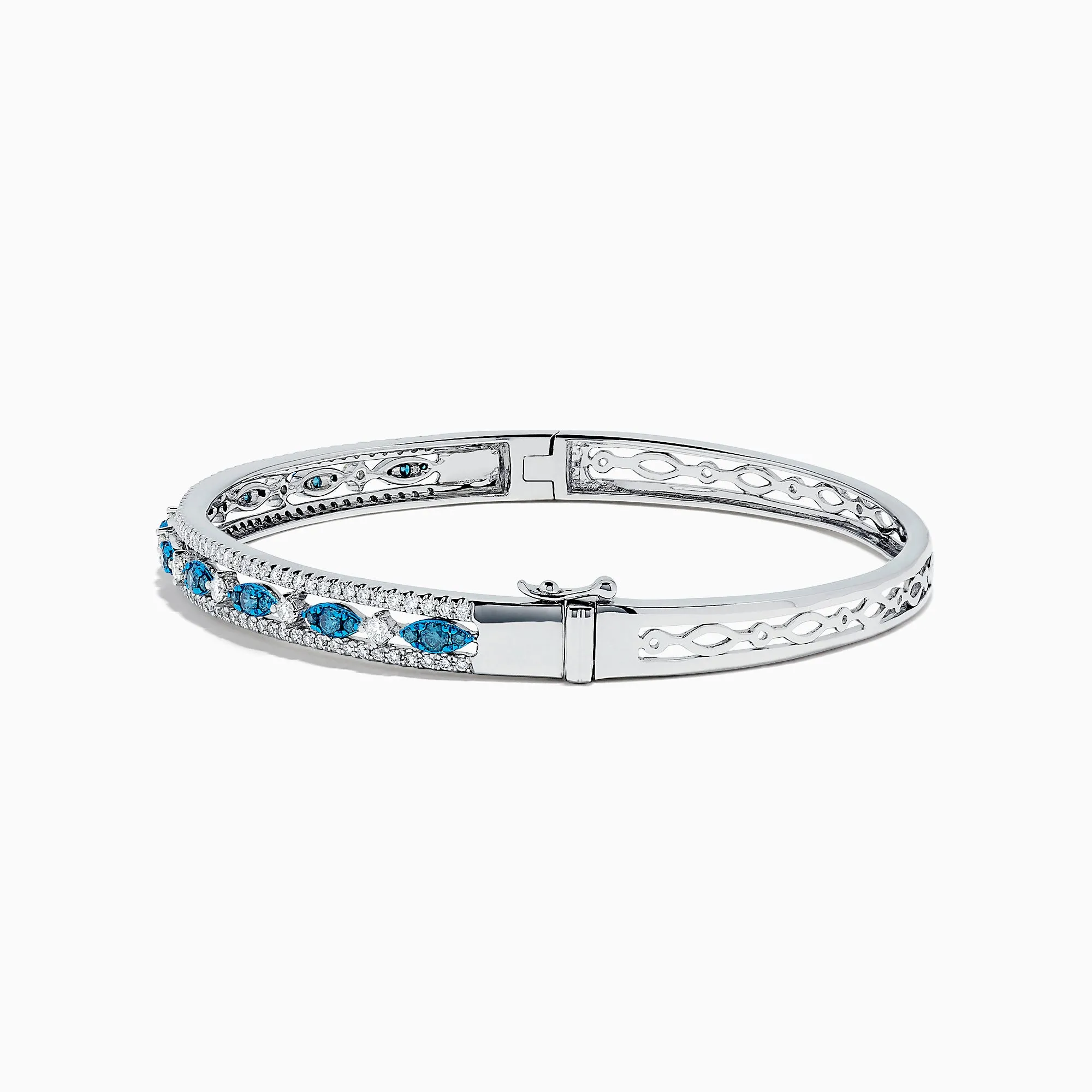 Bella Bleu 14K White Gold Blue and White Diamond Bangle, 1.27 TCW sold by Effy product image thumbnail 2