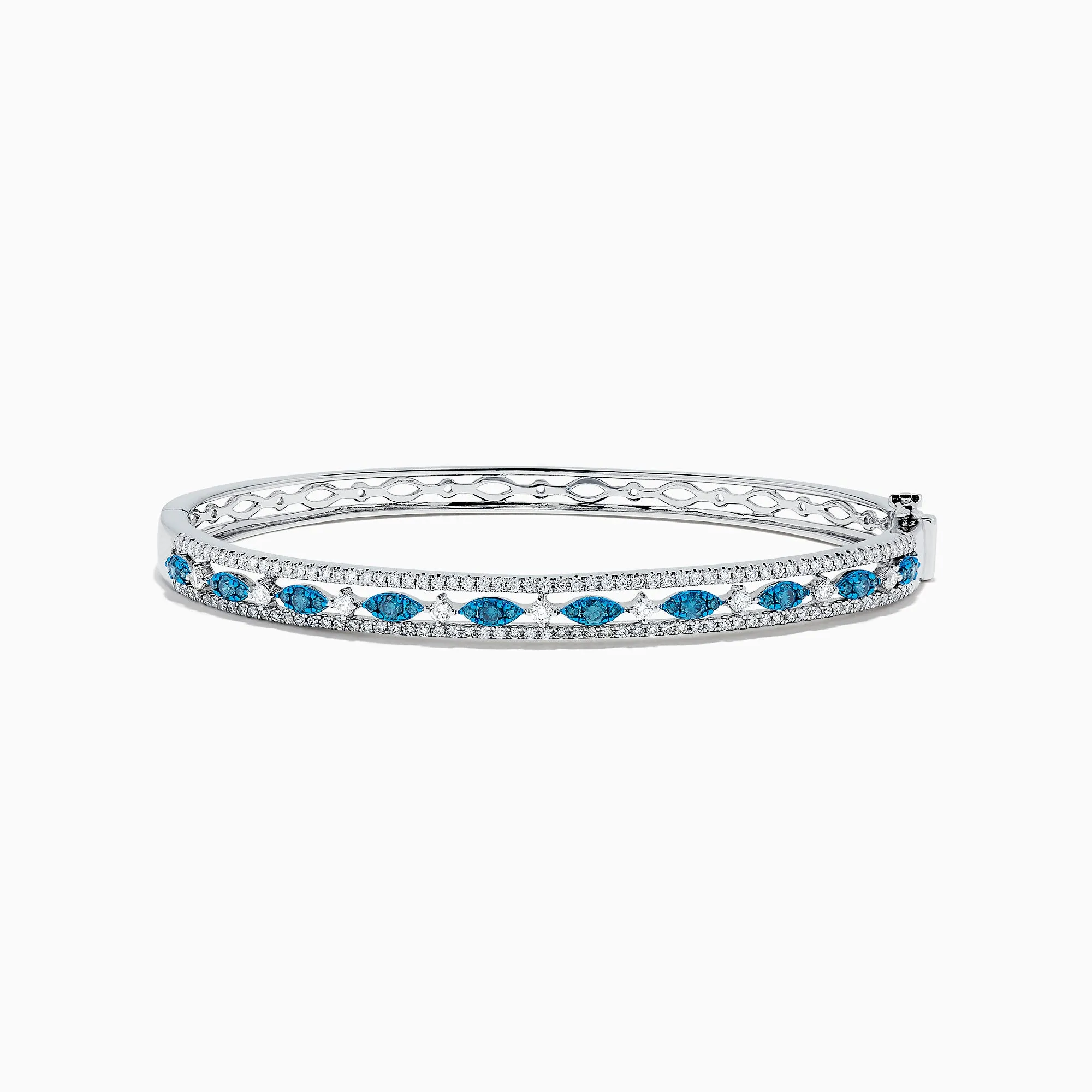 Bella Bleu 14K White Gold Blue and White Diamond Bangle, 1.27 TCW sold by Effy
