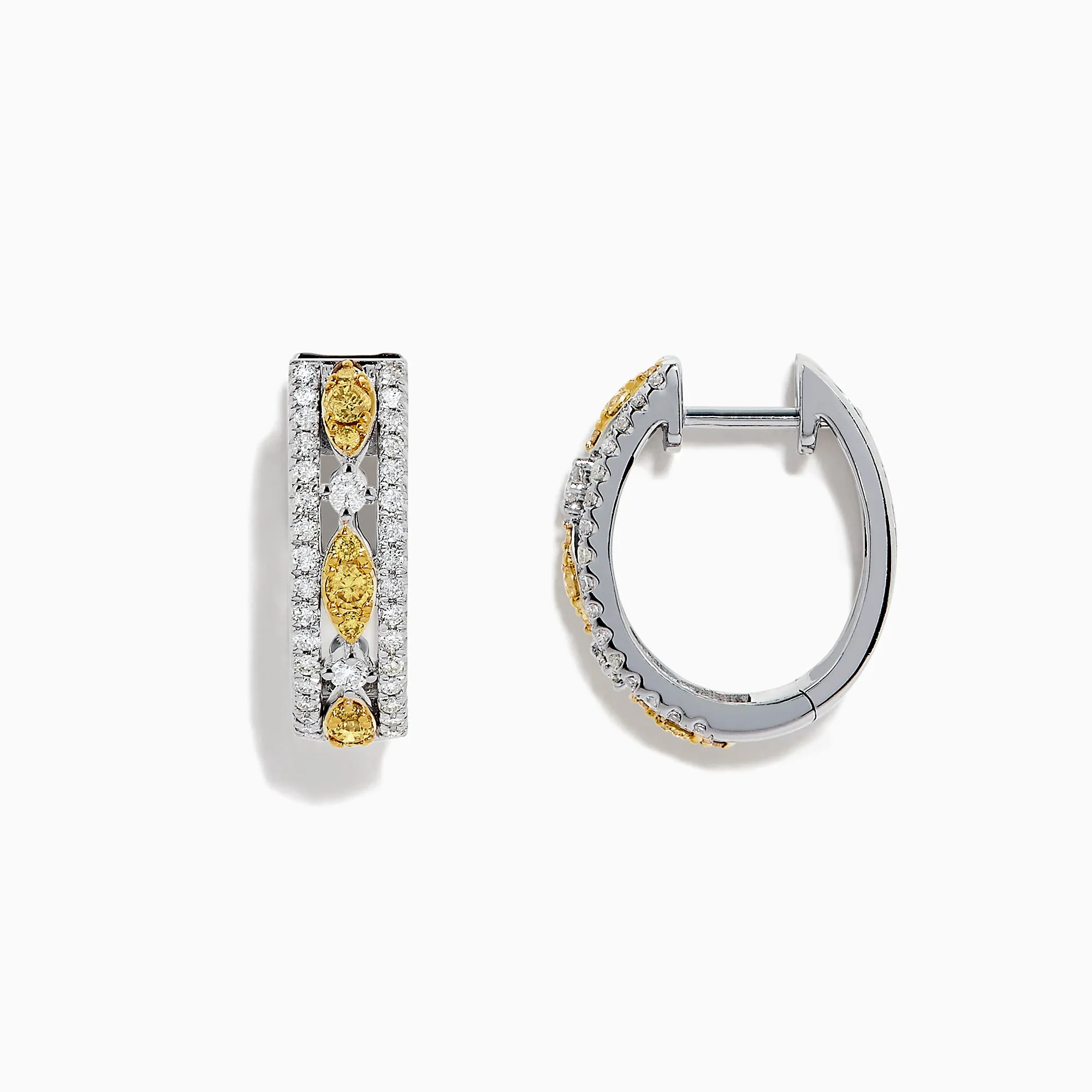 Canare 14K White Gold 5/8"Yellow Diamond Hoop Earrings, 0.67 TCW sold by Effy product image thumbnail 2