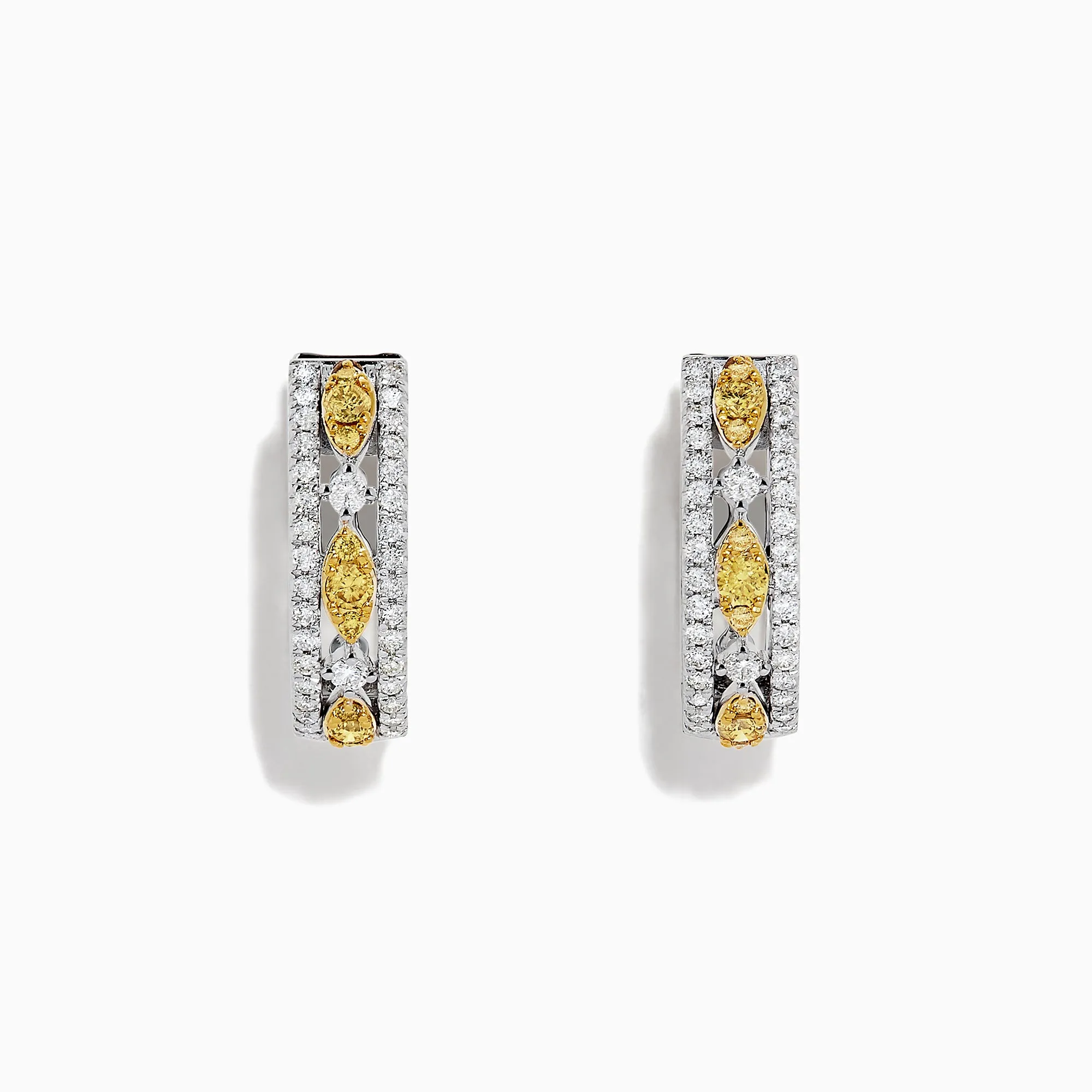 Canare 14K White Gold 5/8"Yellow Diamond Hoop Earrings, 0.67 TCW sold by Effy