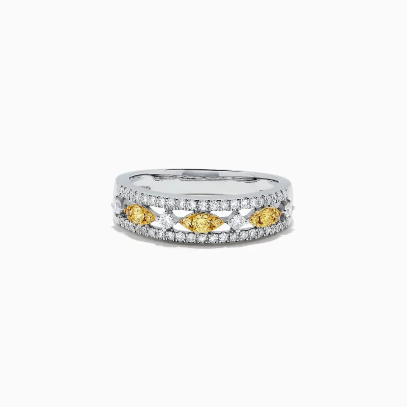 Canare 14K White Gold Yellow and White Diamond Ring, 0.42 TCW sold by Effy