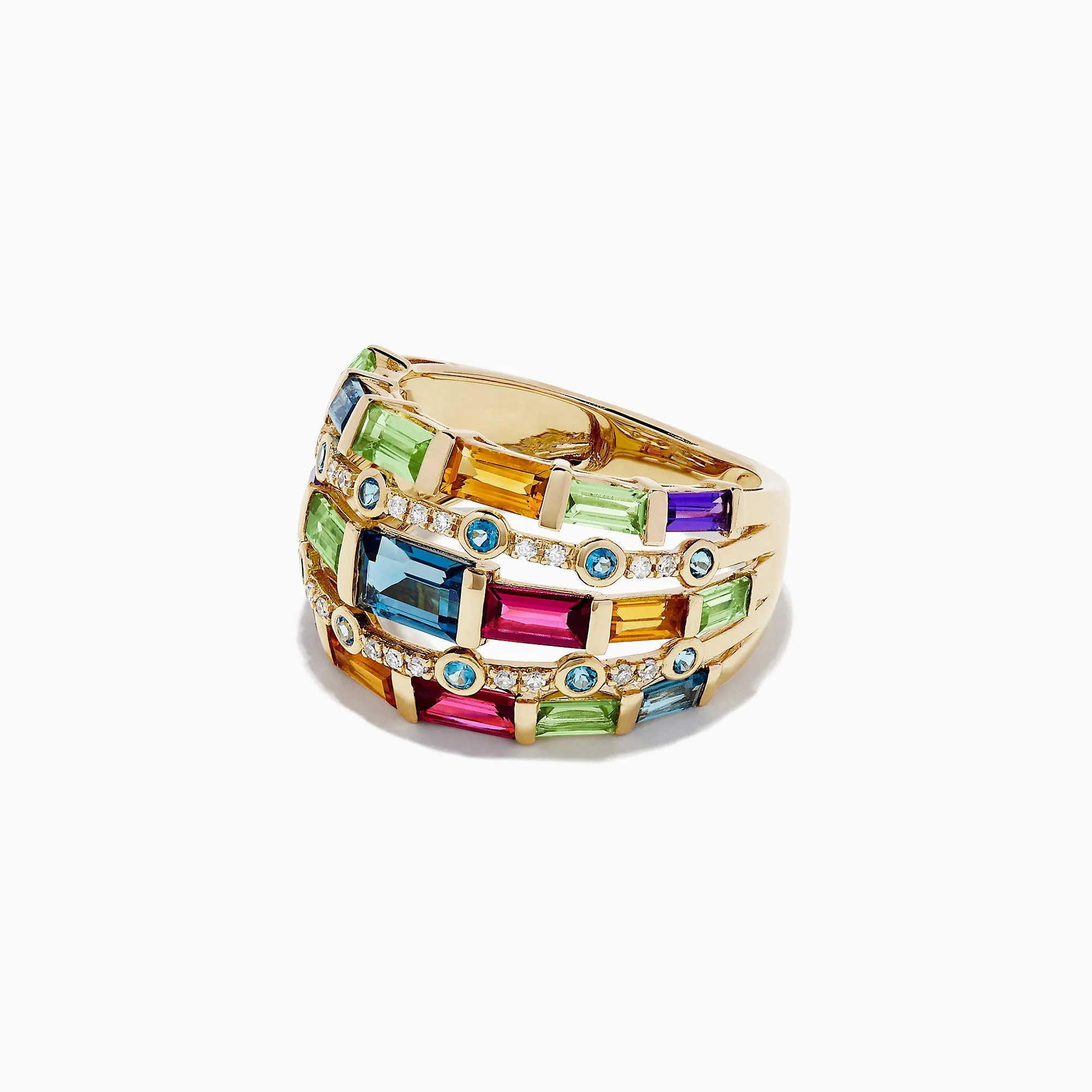 Mosaic 14K Yellow Gold Multi Gemstone and Diamond Ring, 3.90 TCW sold by Effy product image thumbnail 2