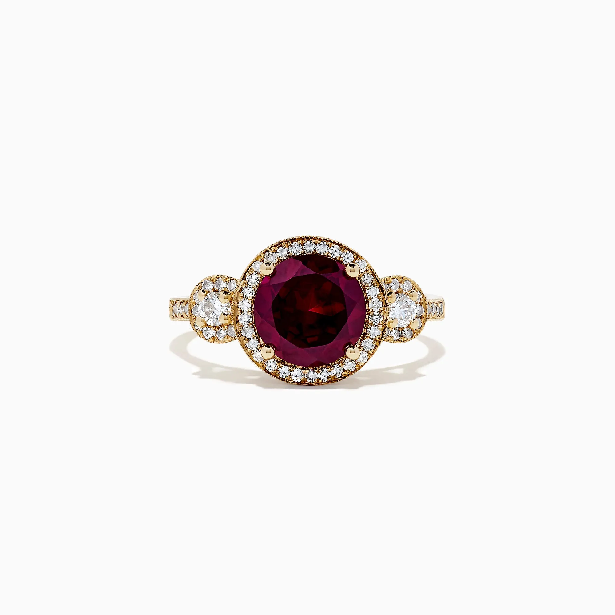 Bordeaux 14K Yellow Gold Rhodolite Garnet and Diamond Ring, 2.14 TCW sold by Effy