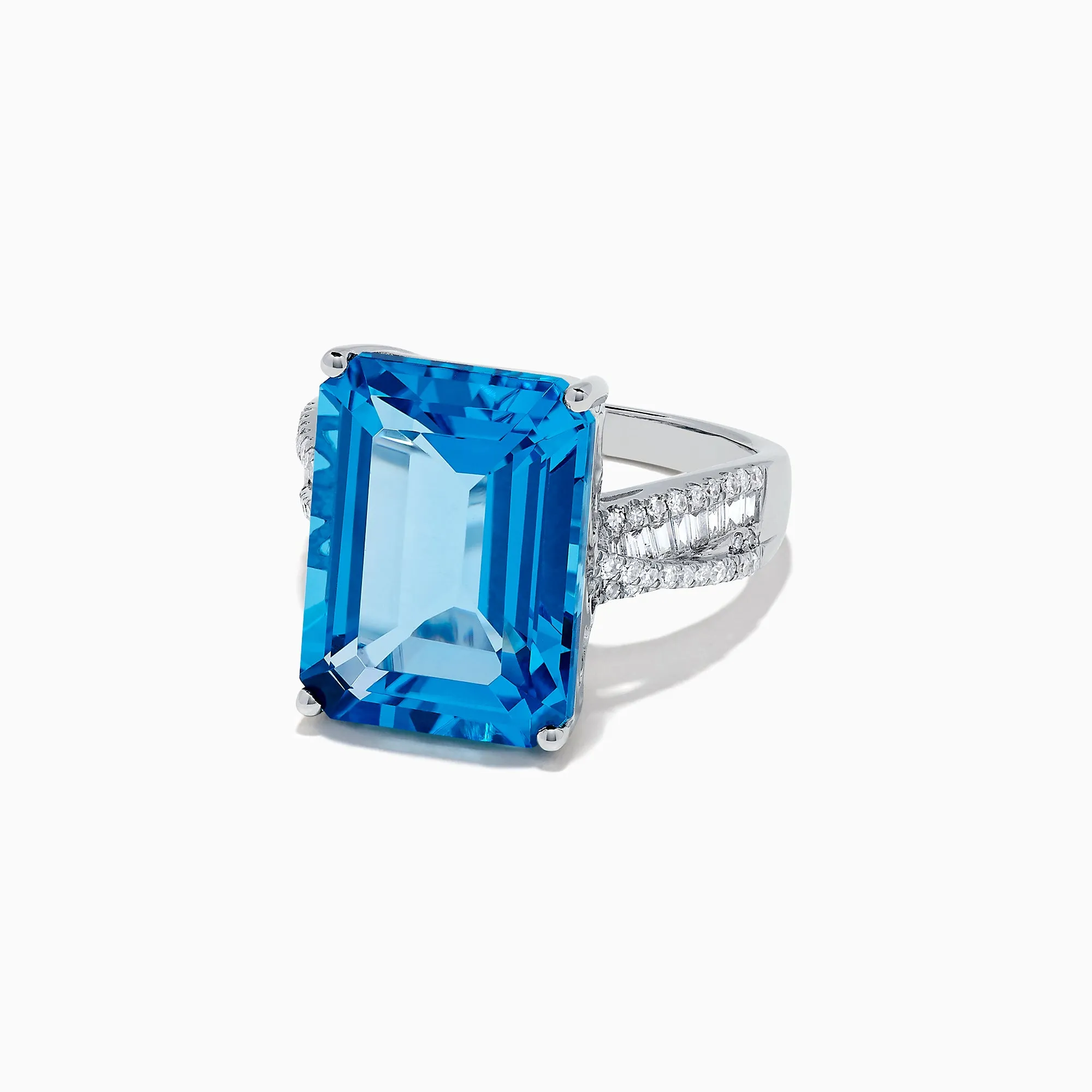 Ocean Bleu 14K White Gold Blue Topaz and Diamond Ring, 13.65 TCW sold by Effy product image thumbnail 2