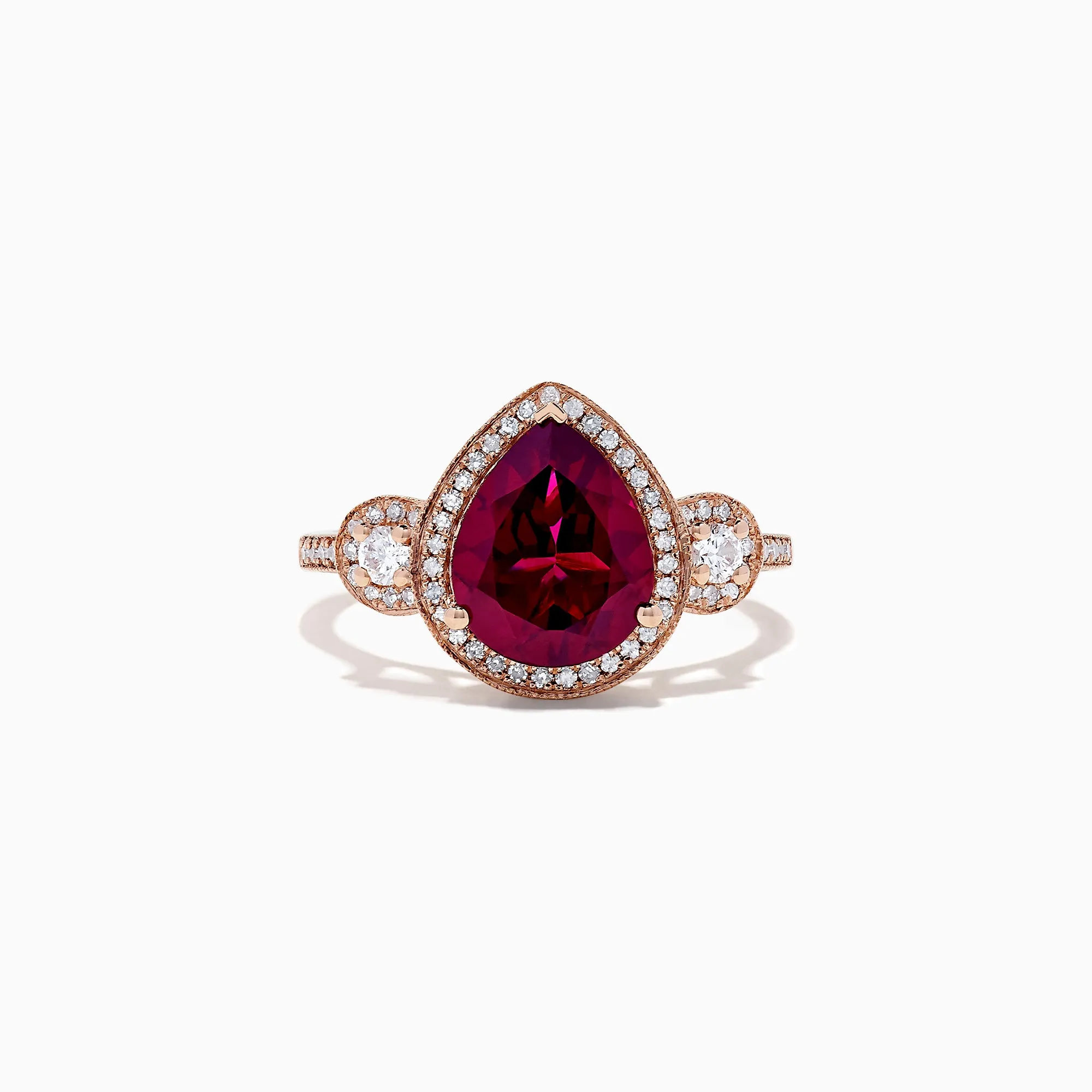 Bordeaux 14K Rose Gold Rhodolite Garnet and Diamond Ring, 3.32 TCW sold by Effy