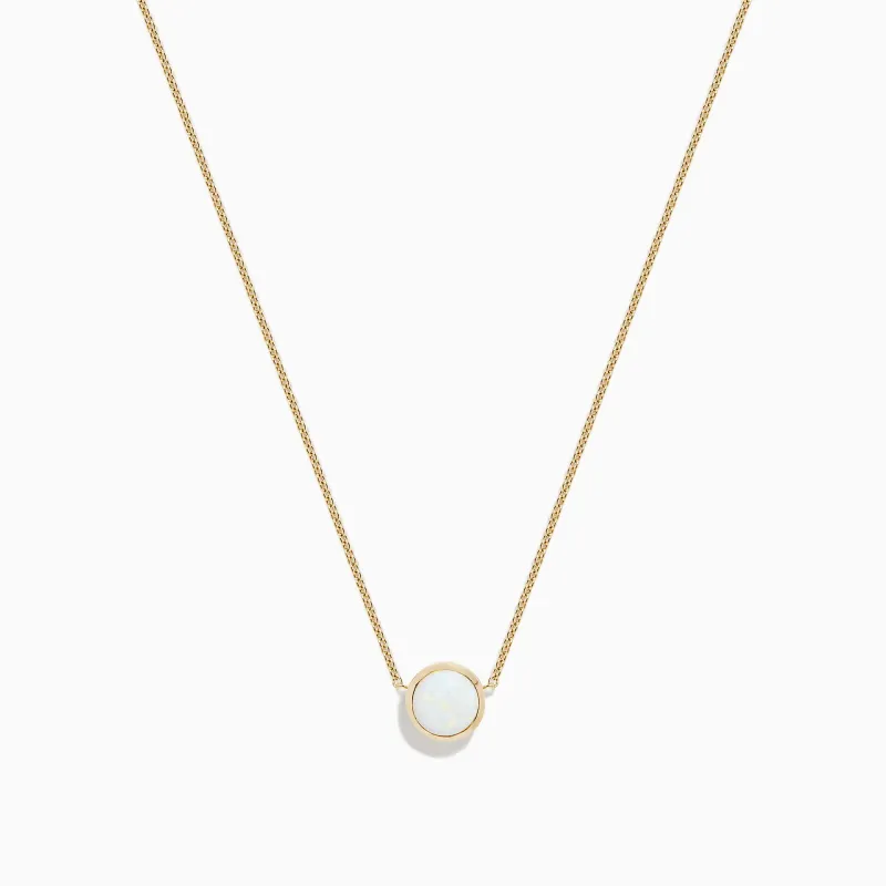 Aurora 14K Yellow Gold Bezel Set Opal Necklace, 0.55 TCW sold by Effy