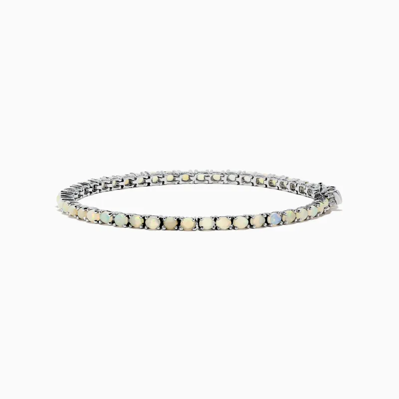 925 Sterling Silver Opal Tennis Bracelet, 4.50 TCW sold by Effy