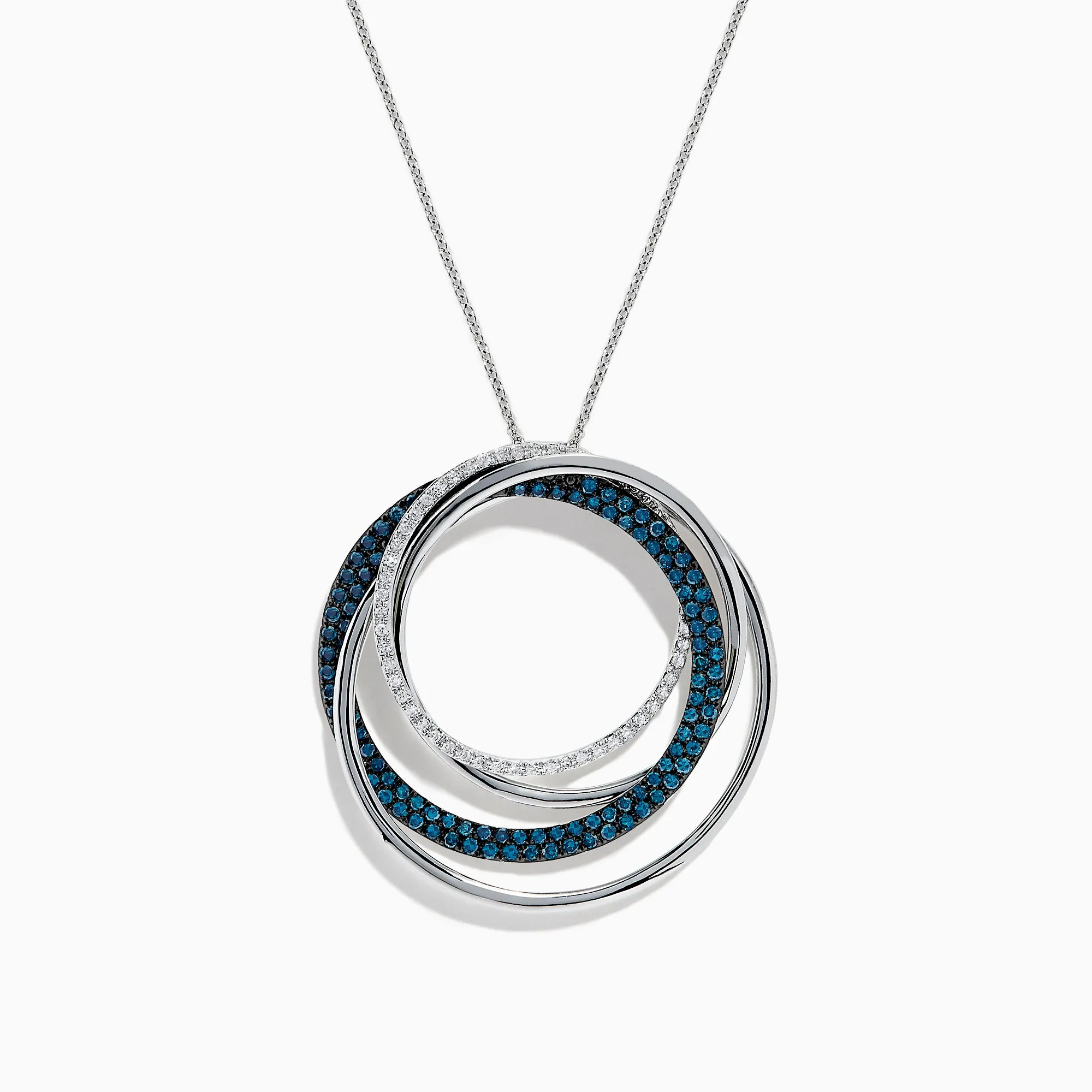 Bella Bleu 14K White Gold Blue and White Diamond Pendant, 0.98 TCW sold by Effy