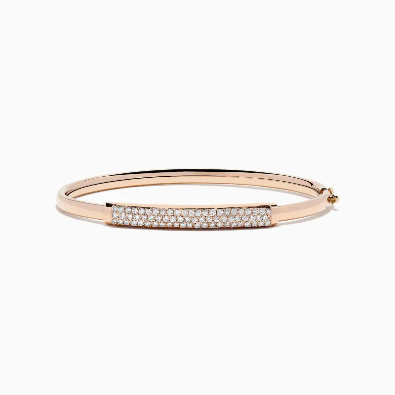 14K Rose Gold Diamond Pave Bangle, 1.00 TCW sold by Effy