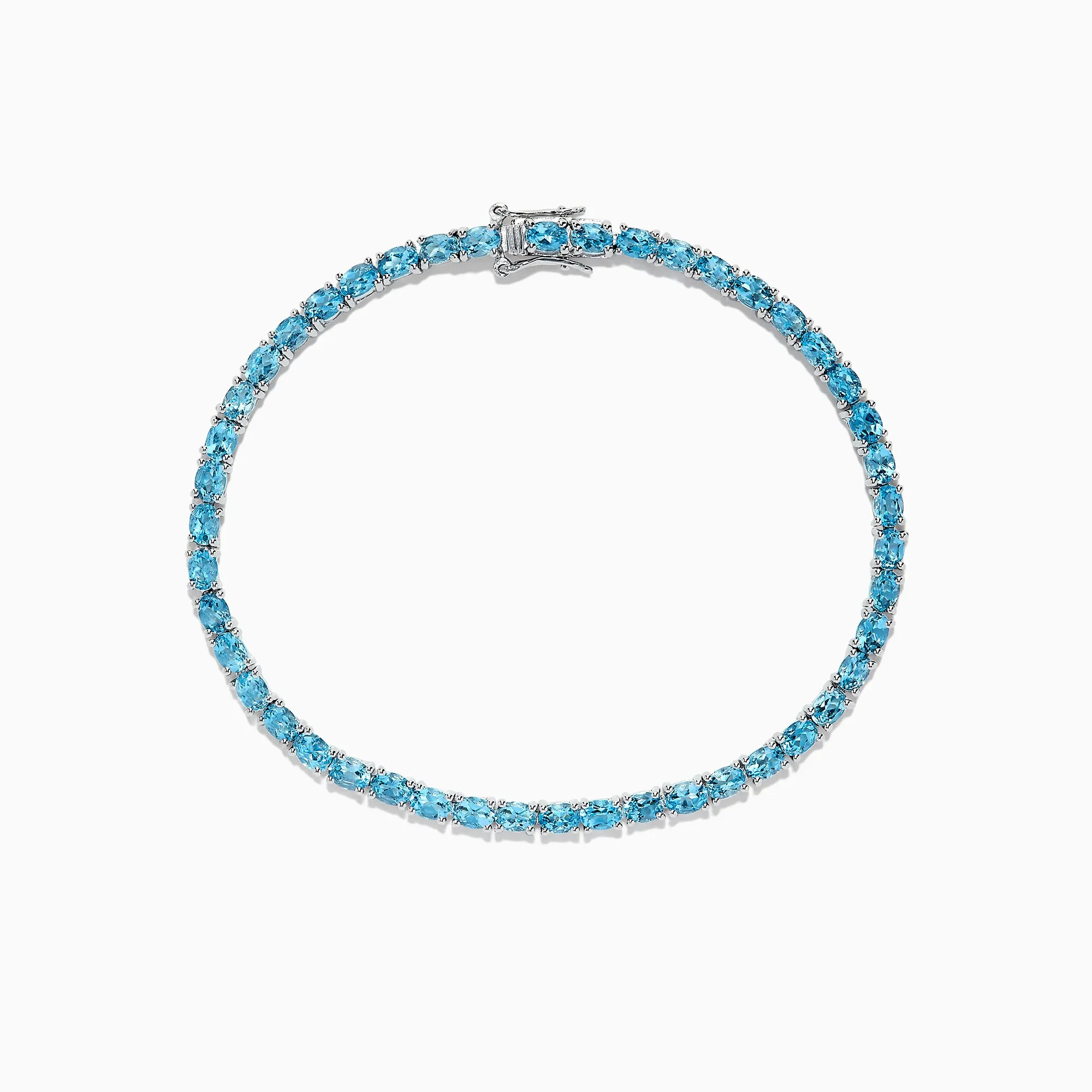 925 Sterling Silver Blue Topaz Tennis Bracelet, 9.55 TCW sold by Effy
