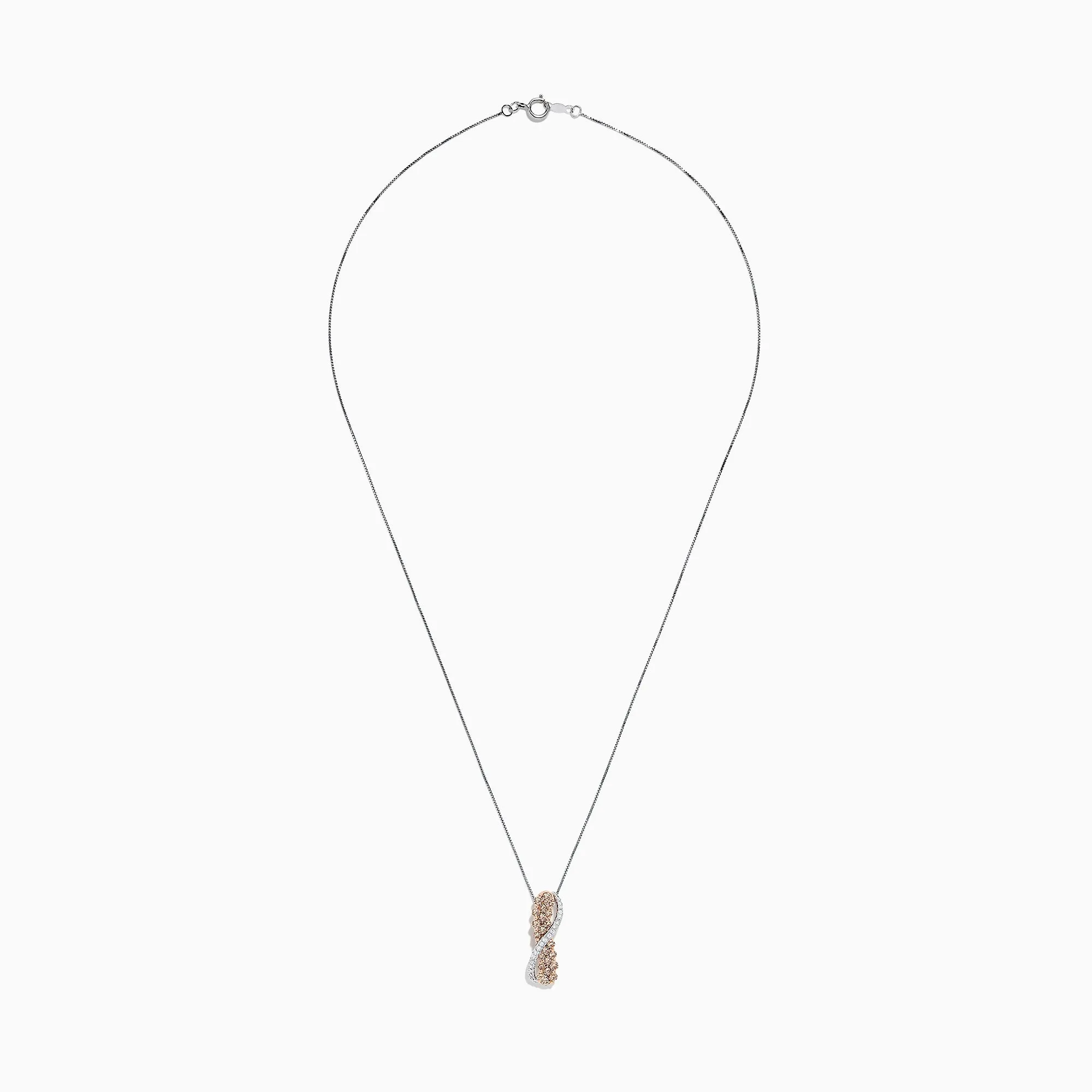 14K Two Tone Gold Brown and White Diamond Crossover Pendant, 1.00 TCW sold by Effy product image thumbnail 2