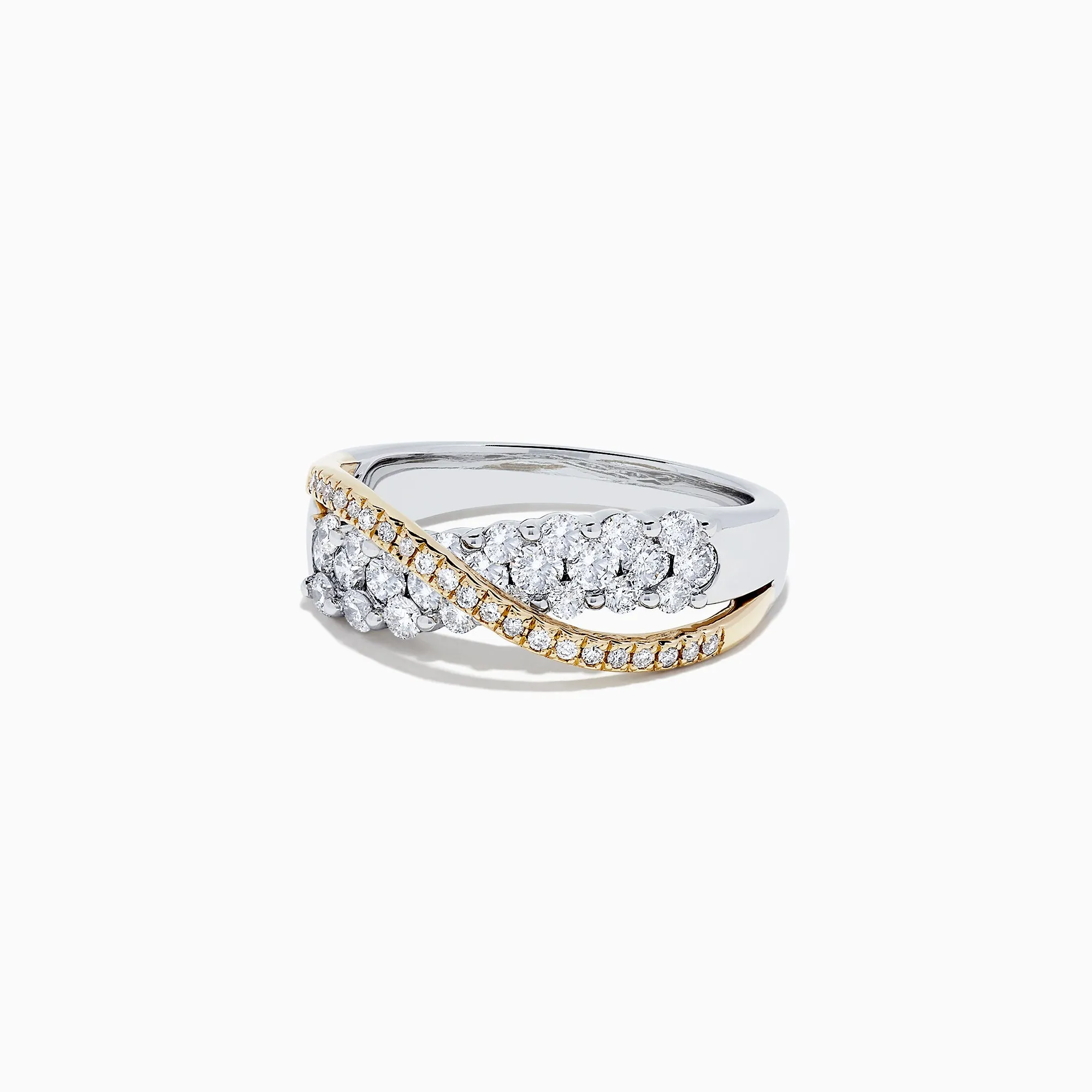 14K White and Yellow Gold Diamond Crossover Ring, 1.00 TCW sold by Effy product image thumbnail 2
