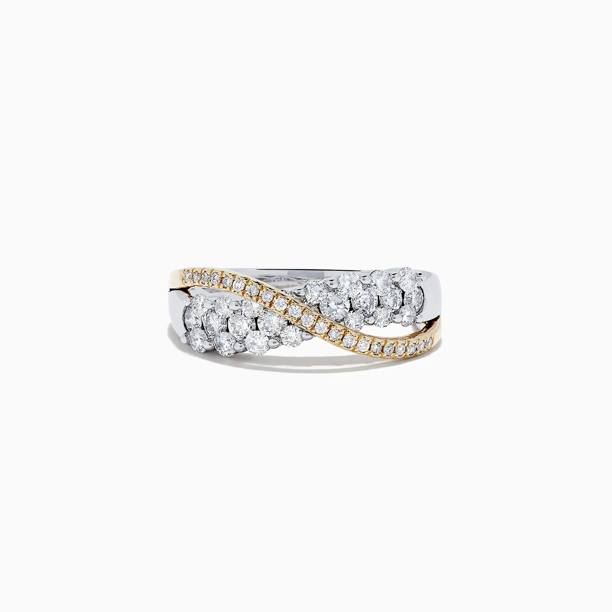 14K White and Yellow Gold Diamond Crossover Ring, 1.00 TCW sold by Effy