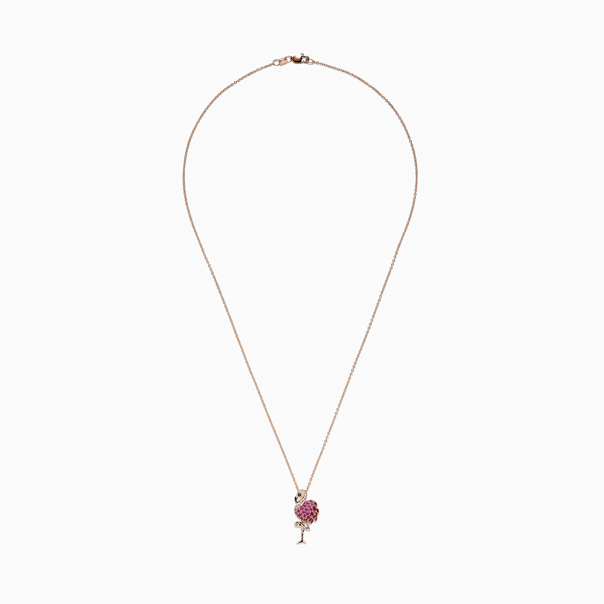 Safari 14K Rose Gold Ruby and Diamond Flamingo Pendant, 0.64 TCW sold by Effy product image thumbnail 2