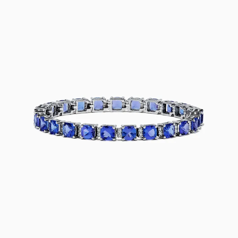 Nahla Siri 14K White Gold Tanzanite & Diamond Tennis Bracelet, 14.74 TCW sold by Effy