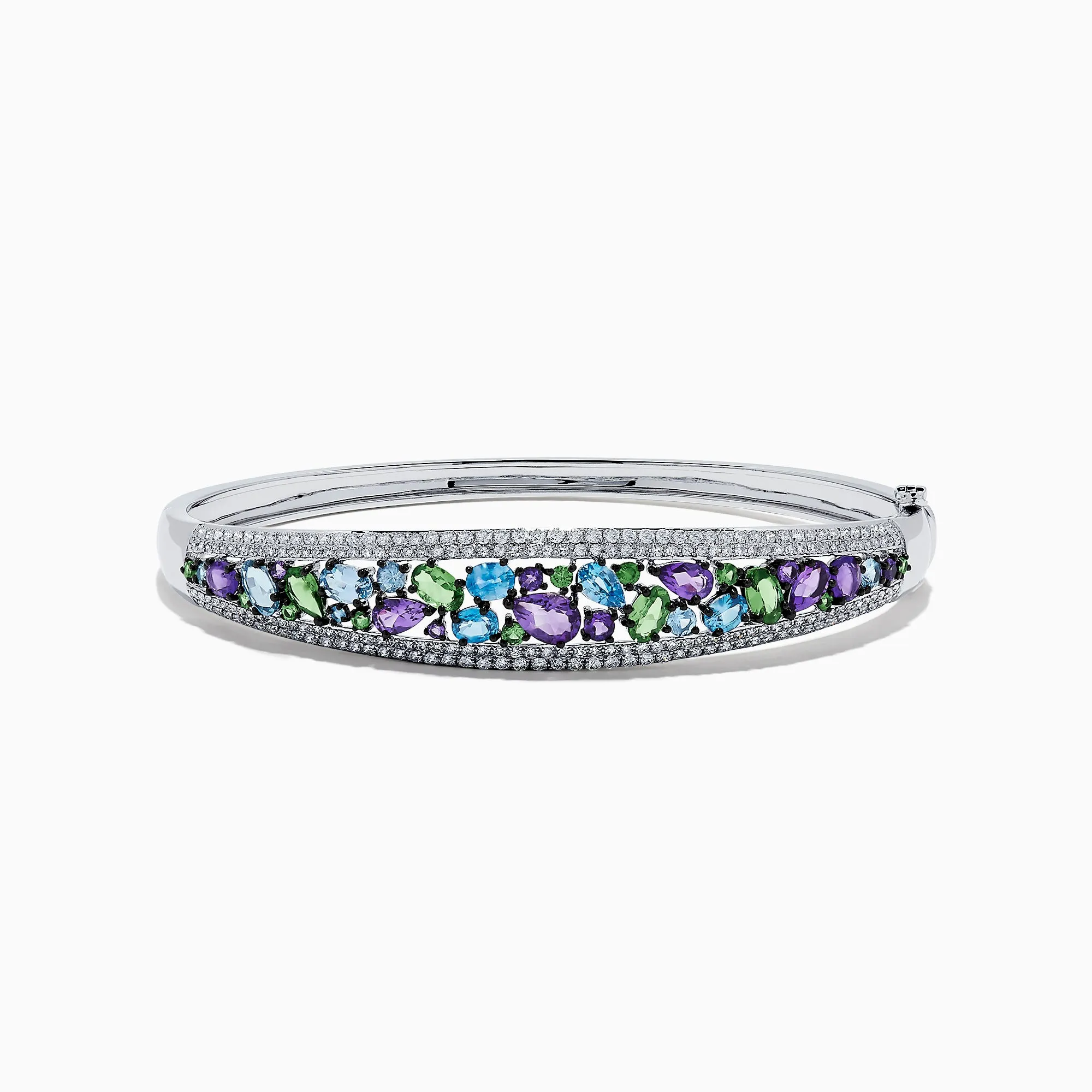 Watercolors 14K White Gold Multi Sapphire and Diamond Bangle, 6.25 TCW sold by Effy