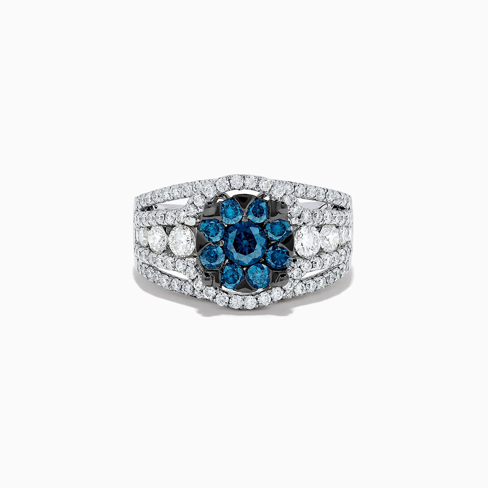 Bella Bleu 14K White Gold Blue and White Diamond Ring, 2.16 TCW sold by Effy
