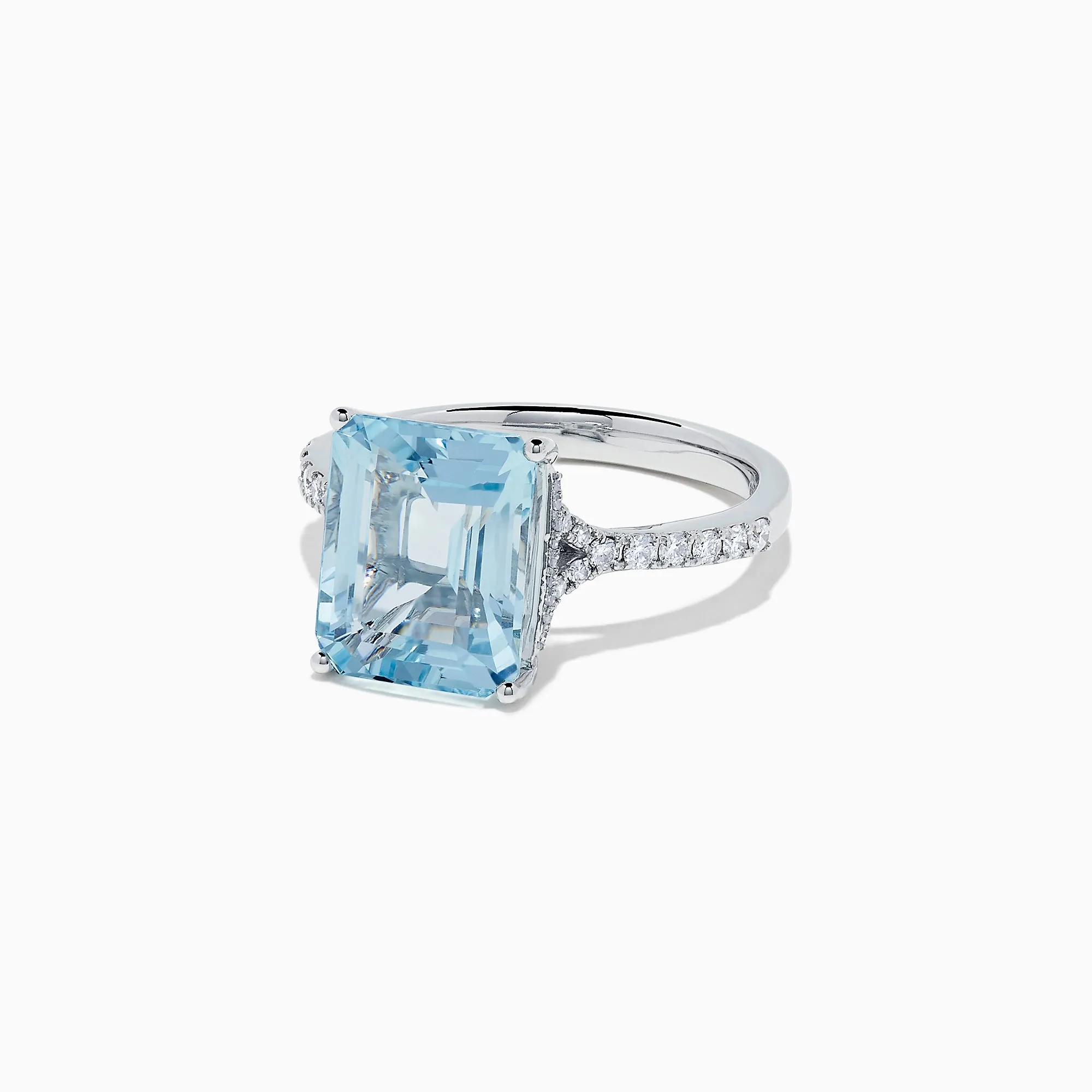 Aquarius 14K White Gold Aquamarine and Diamond Ring, 4.12 TCW sold by Effy product image thumbnail 2