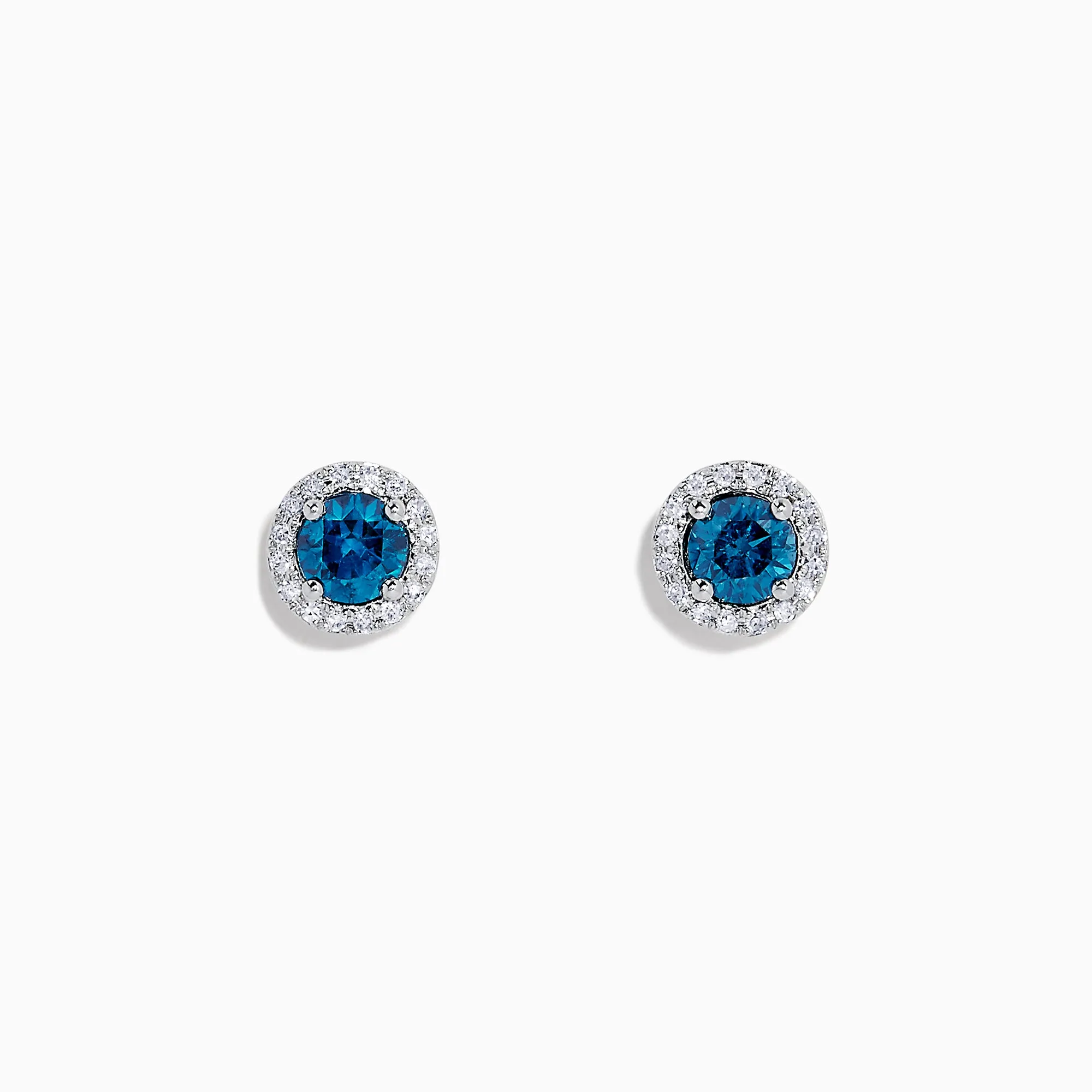 Bella Bleu 14K Gold Blue and White Diamond Stud Earrings, 0.71 TCW sold by Effy