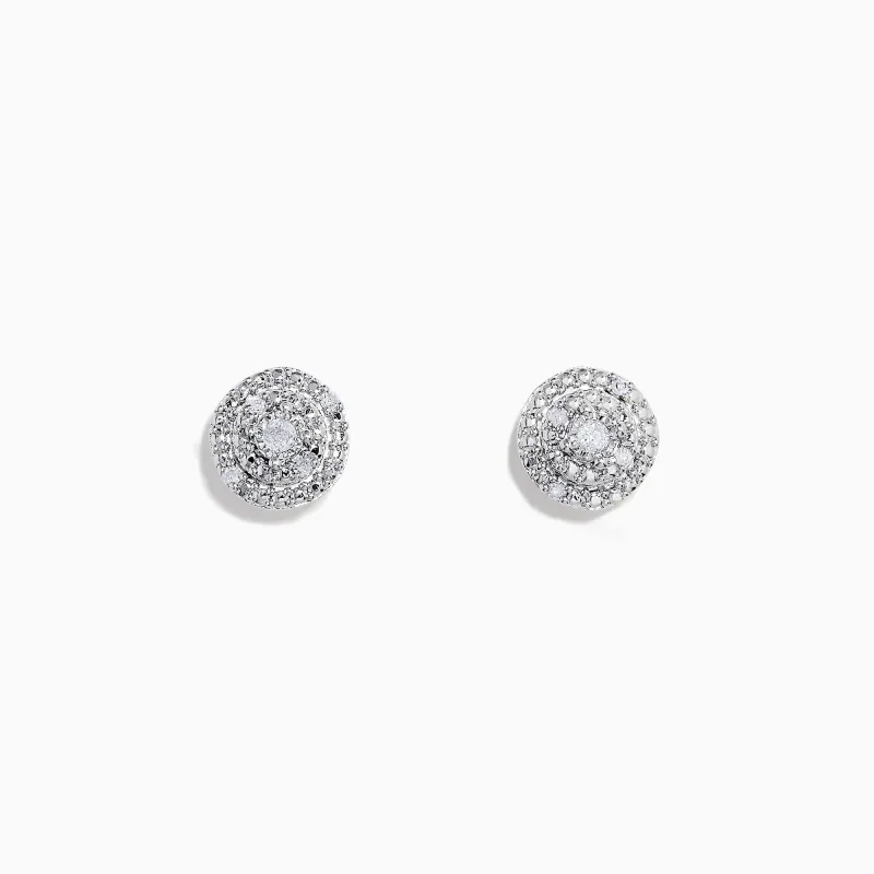 925 Sterling Silver Diamond Pave Stud Earrings, 0.10 TCW sold by Effy