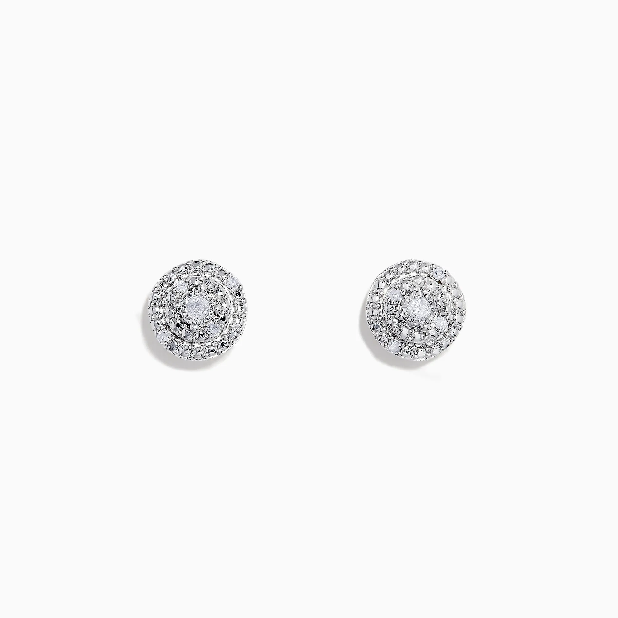 925 Sterling Silver Diamond Pave Stud Earrings, 0.10 TCW sold by Effy