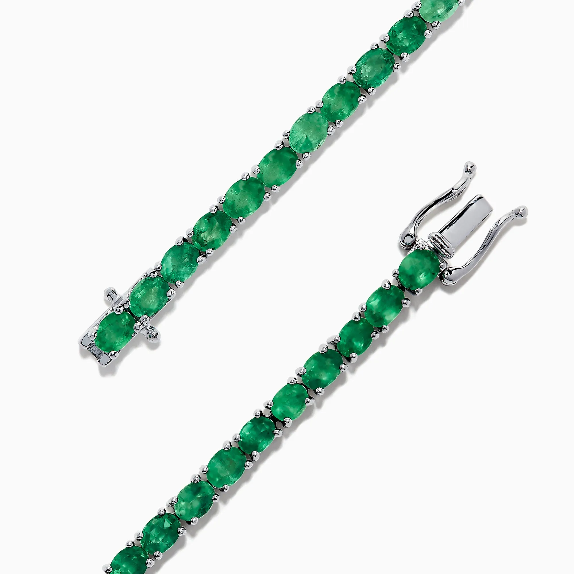 925 Sterling Silver Emerald Tennis Bracelet, 6.99 TCW sold by Effy product image thumbnail 2