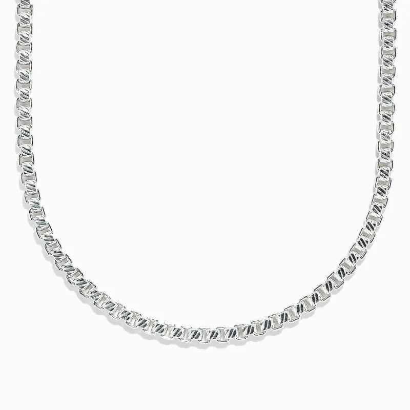 Men's Sterling Silver 21" Box Chain Necklace sold by Effy