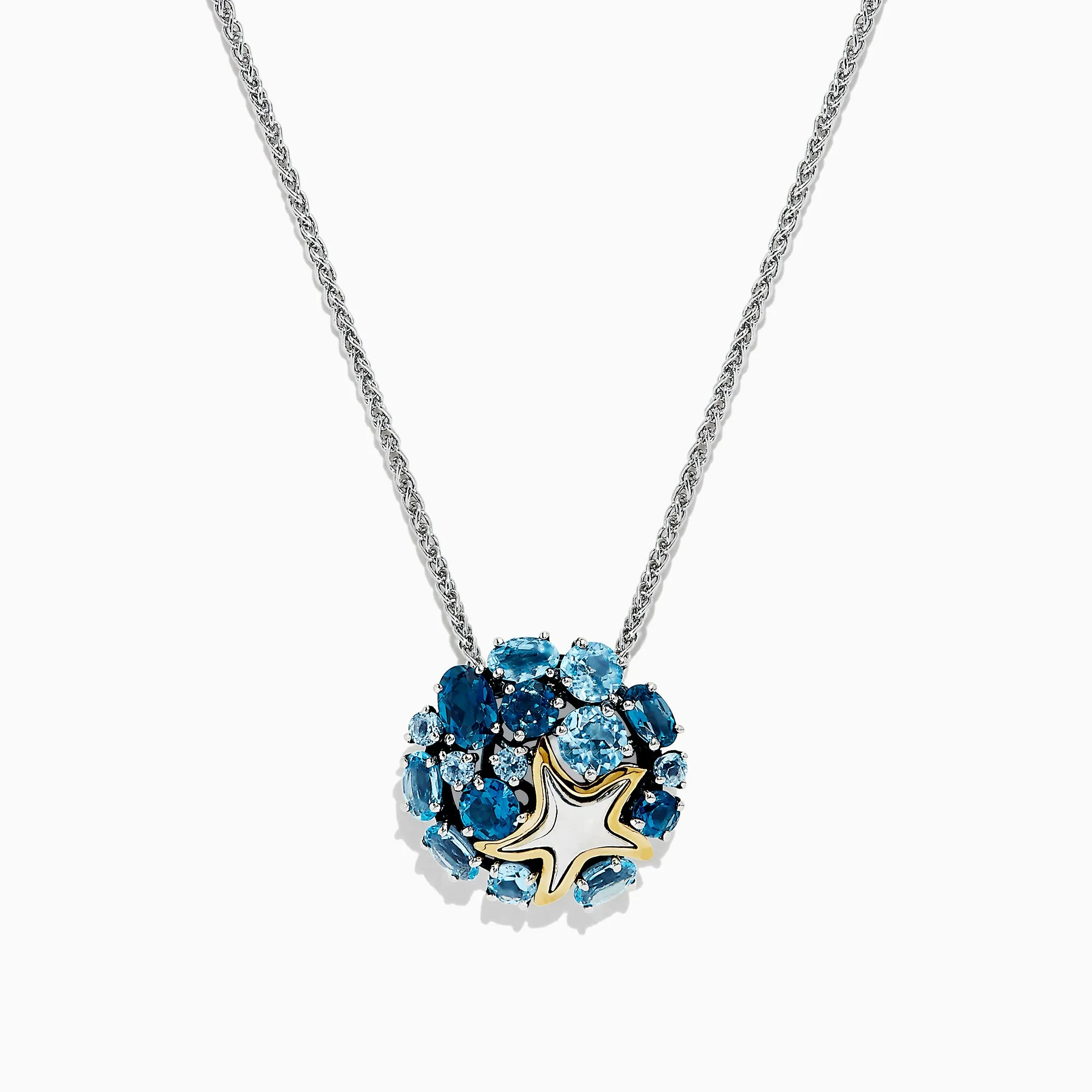 Seaside Silver & 18K Gold Blue Topaz Starfish Pendant, 4.90 TCW sold by Effy