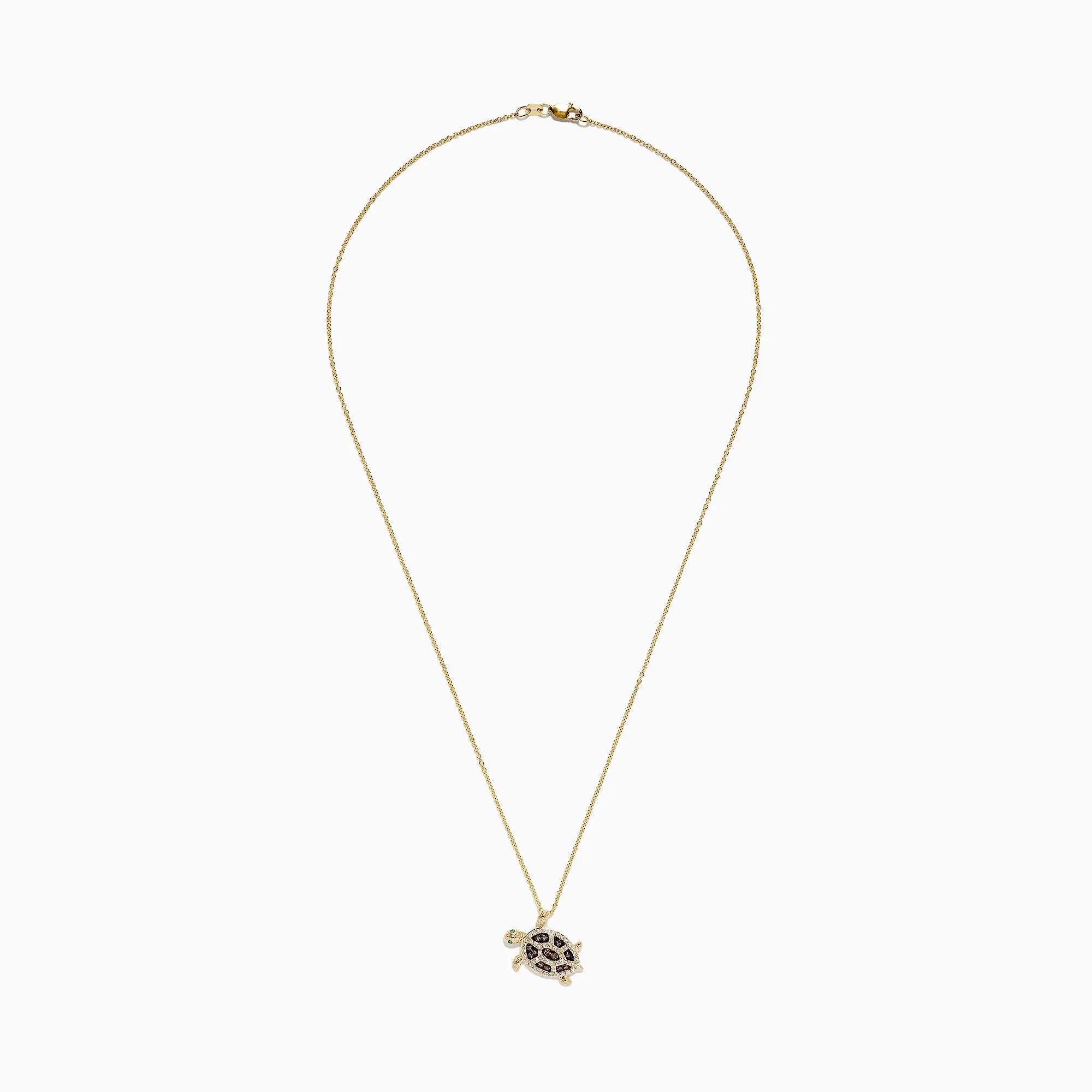Seaside 14K Gold Espresso & White Diamond Turtle Pendant, 0.42 TCW sold by Effy product image thumbnail 2