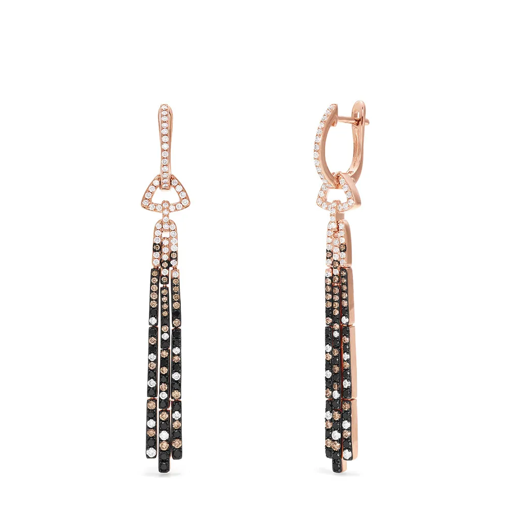 14K Gold Black, Espresso & White Diamond Tassel Drop Earrings, 1.51 TCW sold by Effy product image thumbnail 2