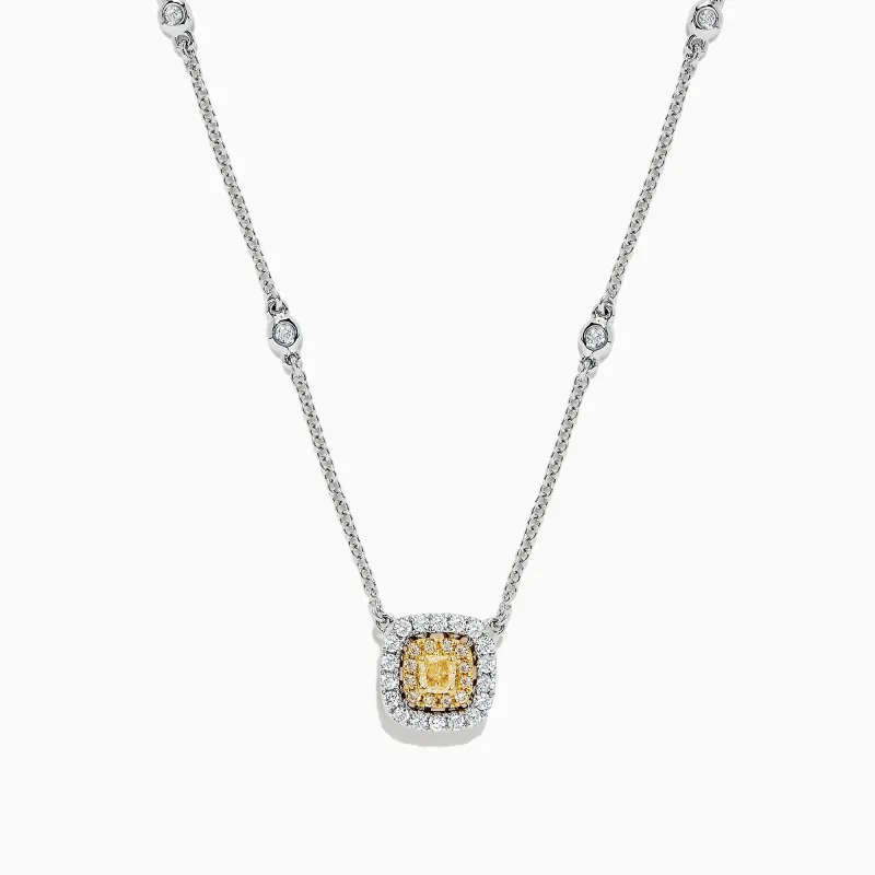 Canare 18K 2-Tone Gold Yellow & White Diamond Necklace, 0.68 TCW sold by Effy
